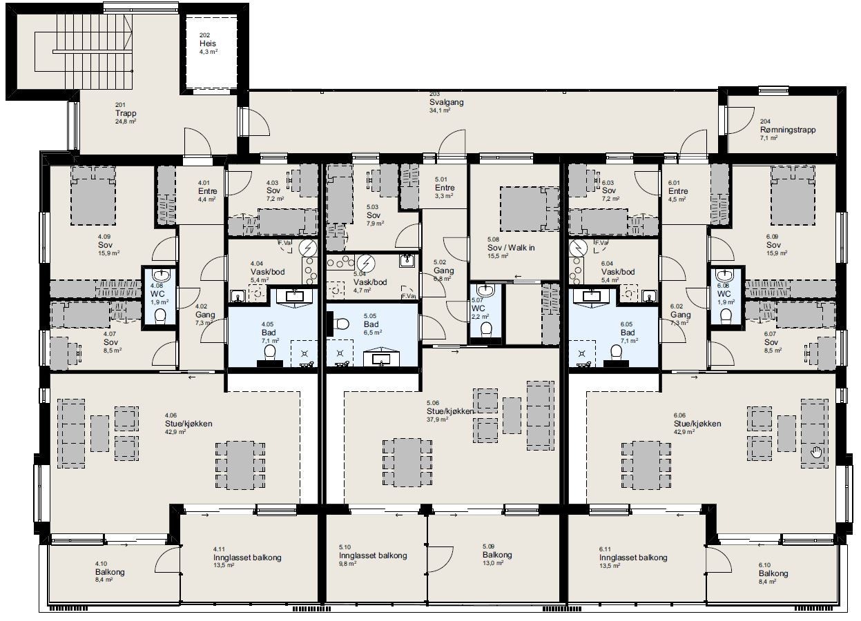 Planløsning 2.etg Galleribilde