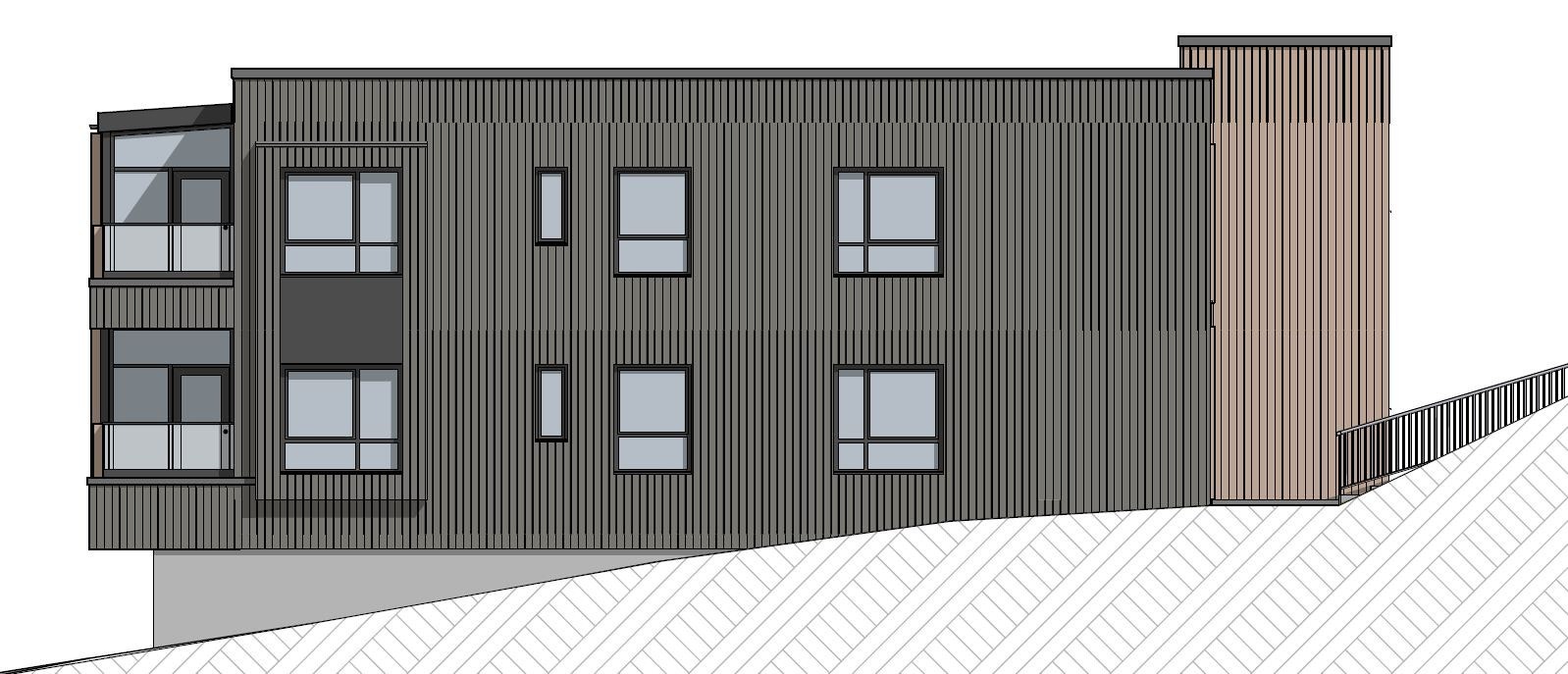 Fasade sett mot vest Galleribilde