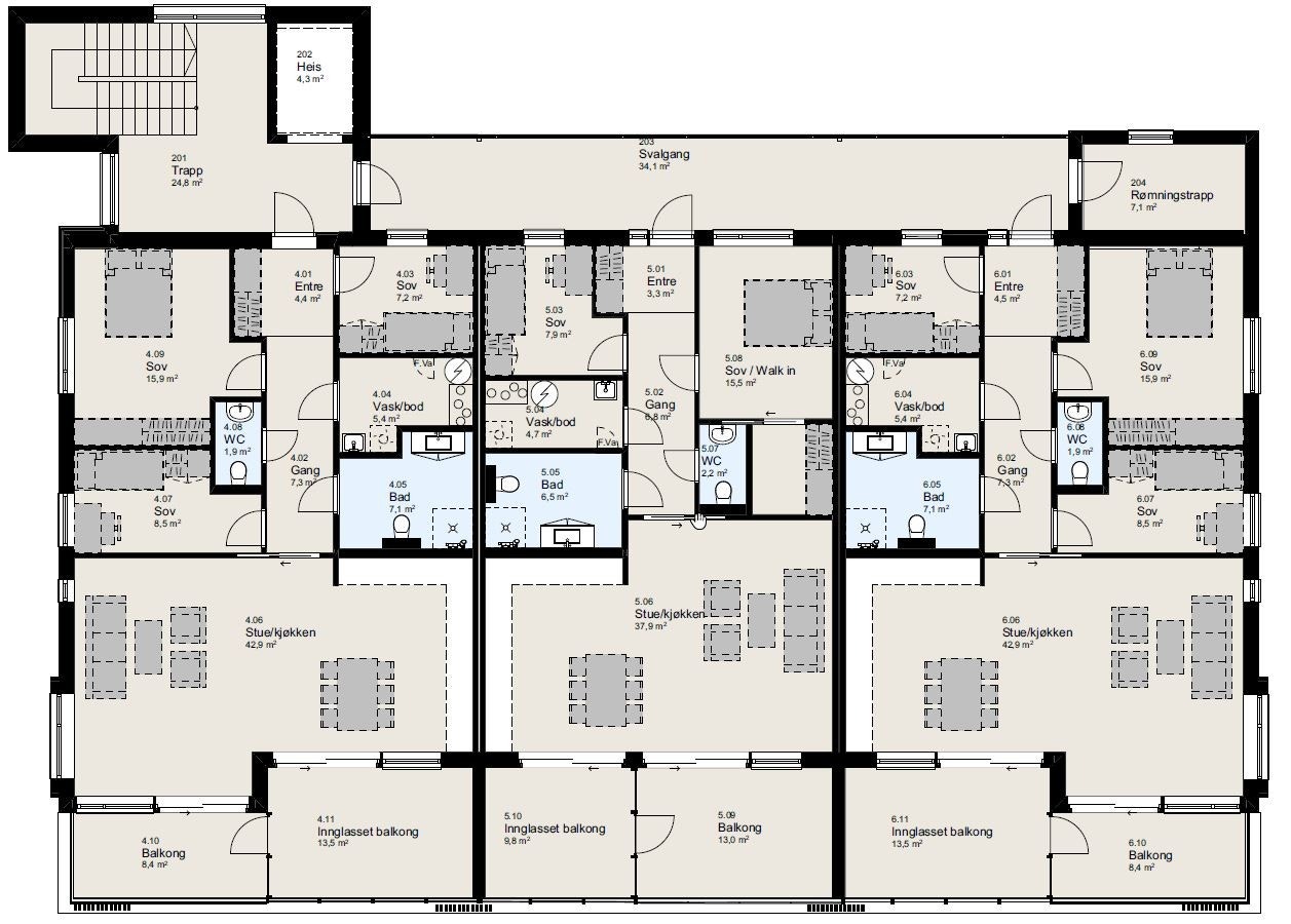 Planløsning 1.etg Galleribilde