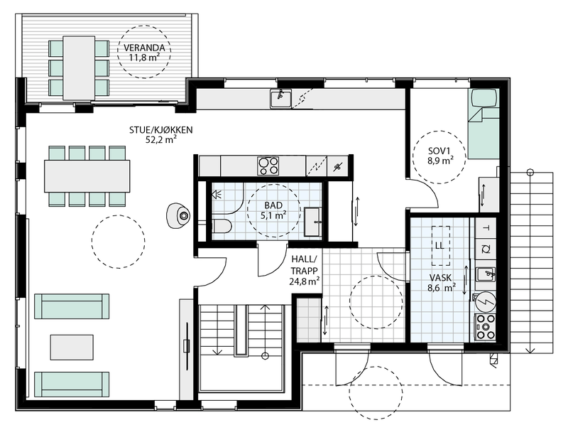Plan 1. etasje Galleribilde