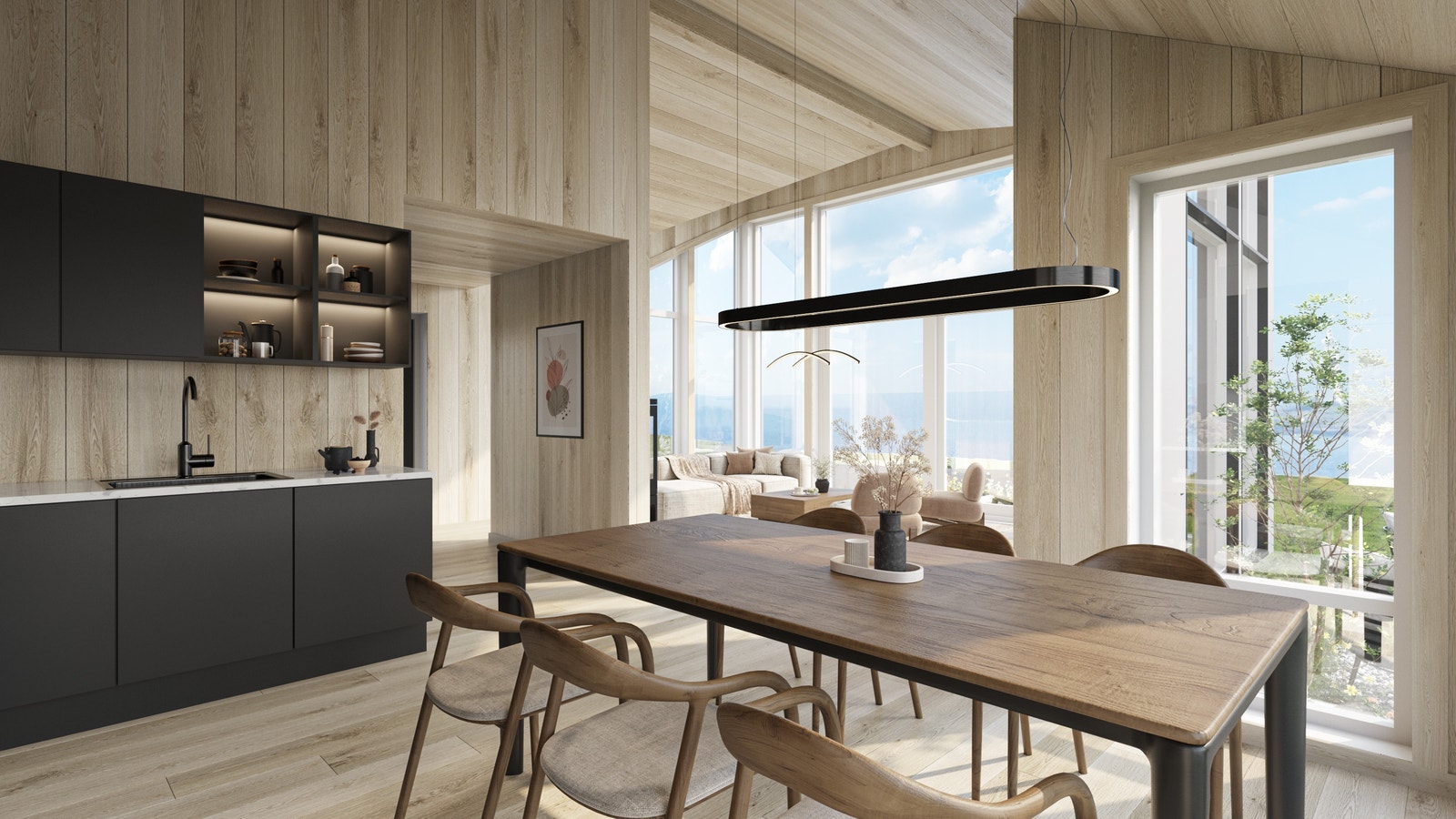 Illustrasjon av fritidsbolig innvendig - avvik fra standard leveransebeskrivelse. Galleribilde