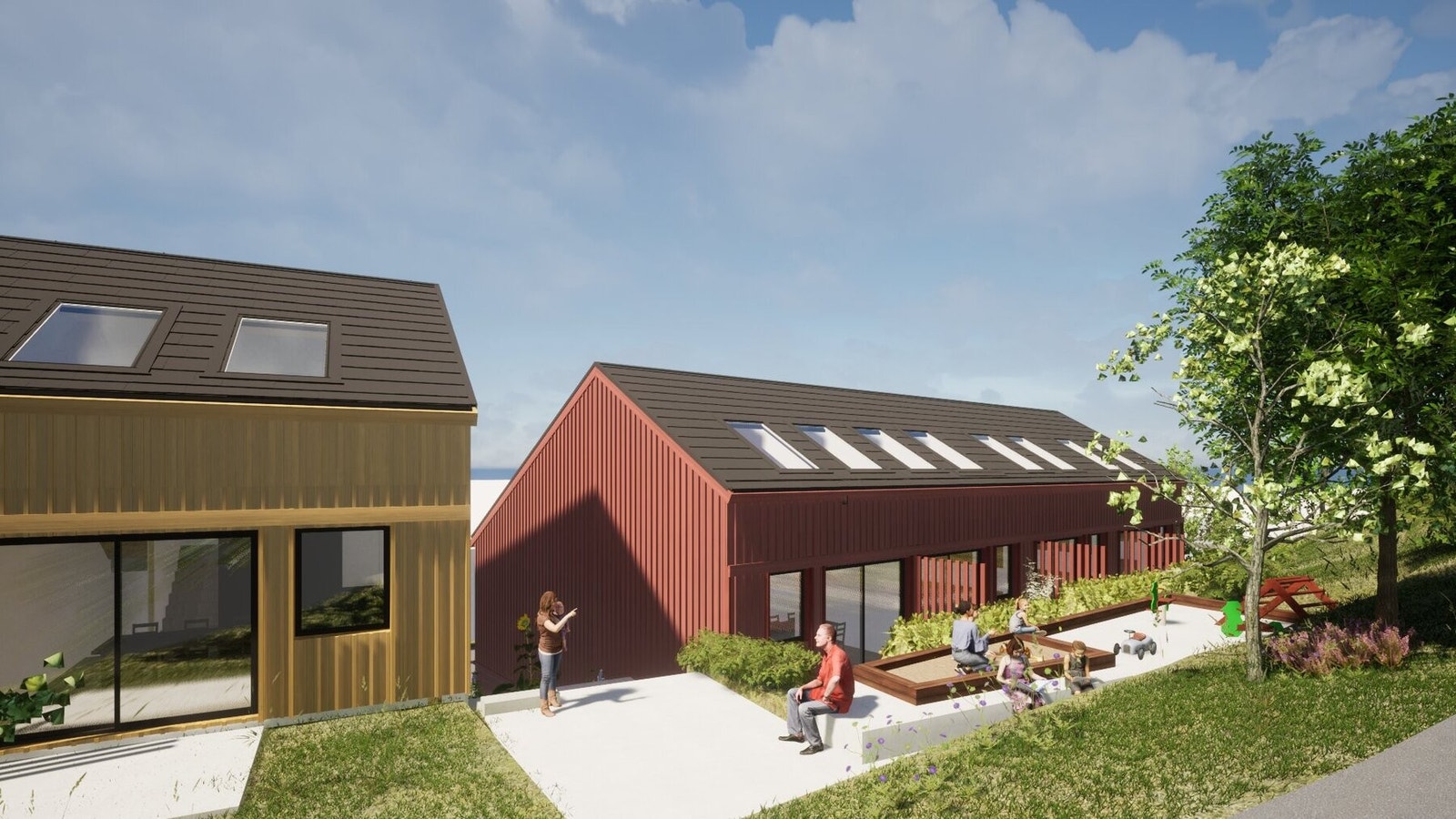 Hus B antas ferdigstilt i utgangen av Juli. Galleribilde