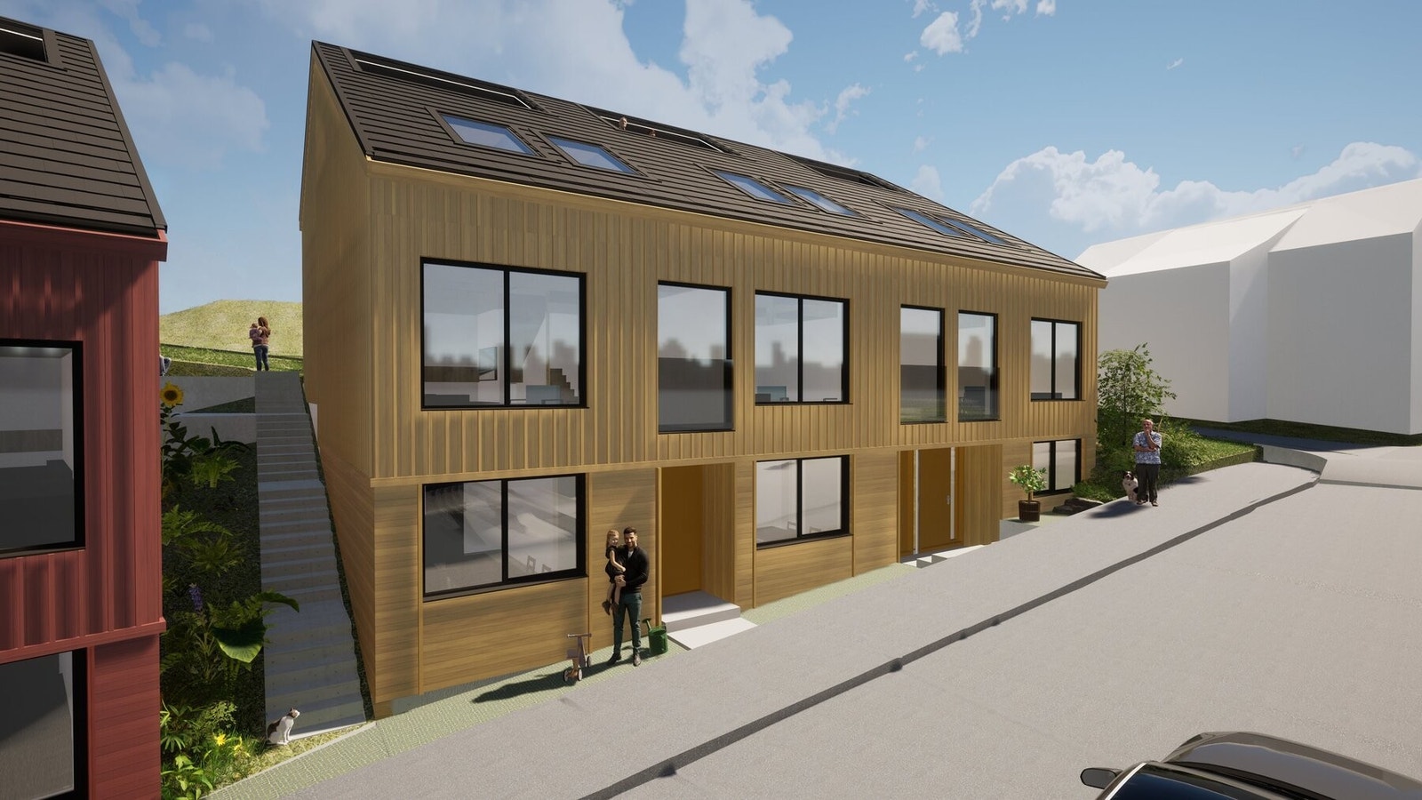 Boligene er tiltenkt familier i alle kombinasjoner og aldersgrupper som ønsker å bo i nærhet til sentrum og alle dens fasiliteter, samtidig som det likevel ligger tilbaketrukket. Galleribilde