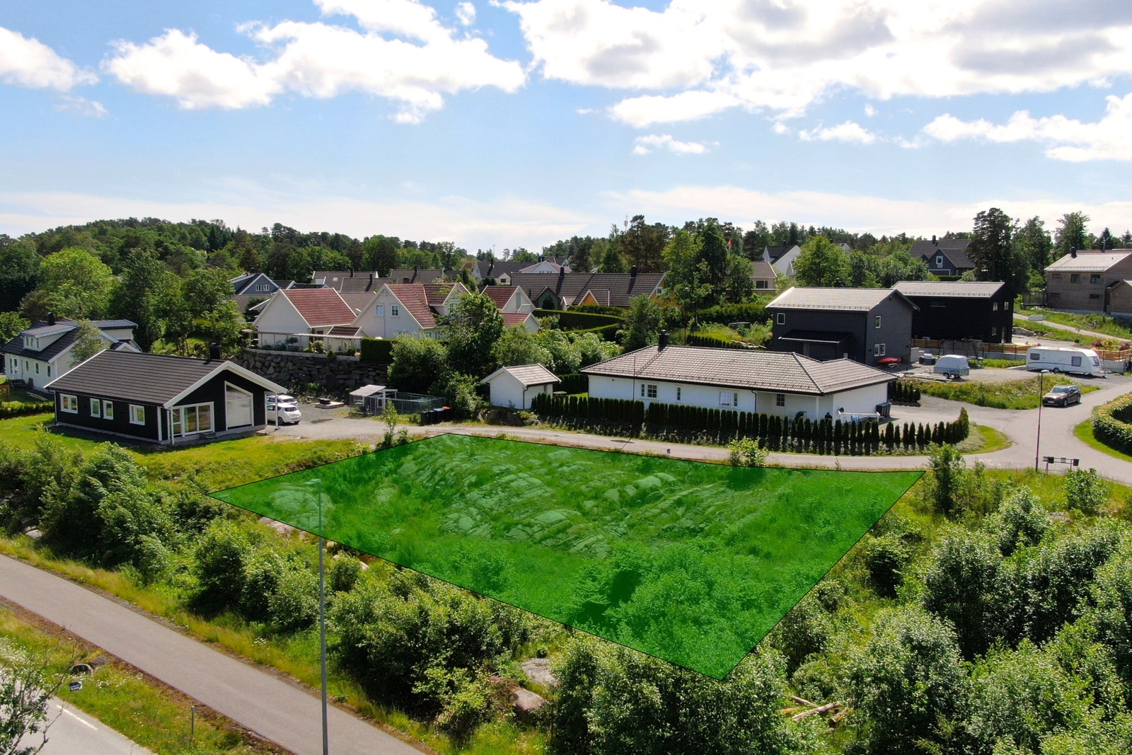 Tomt - omtrentlig markert areal Galleribilde