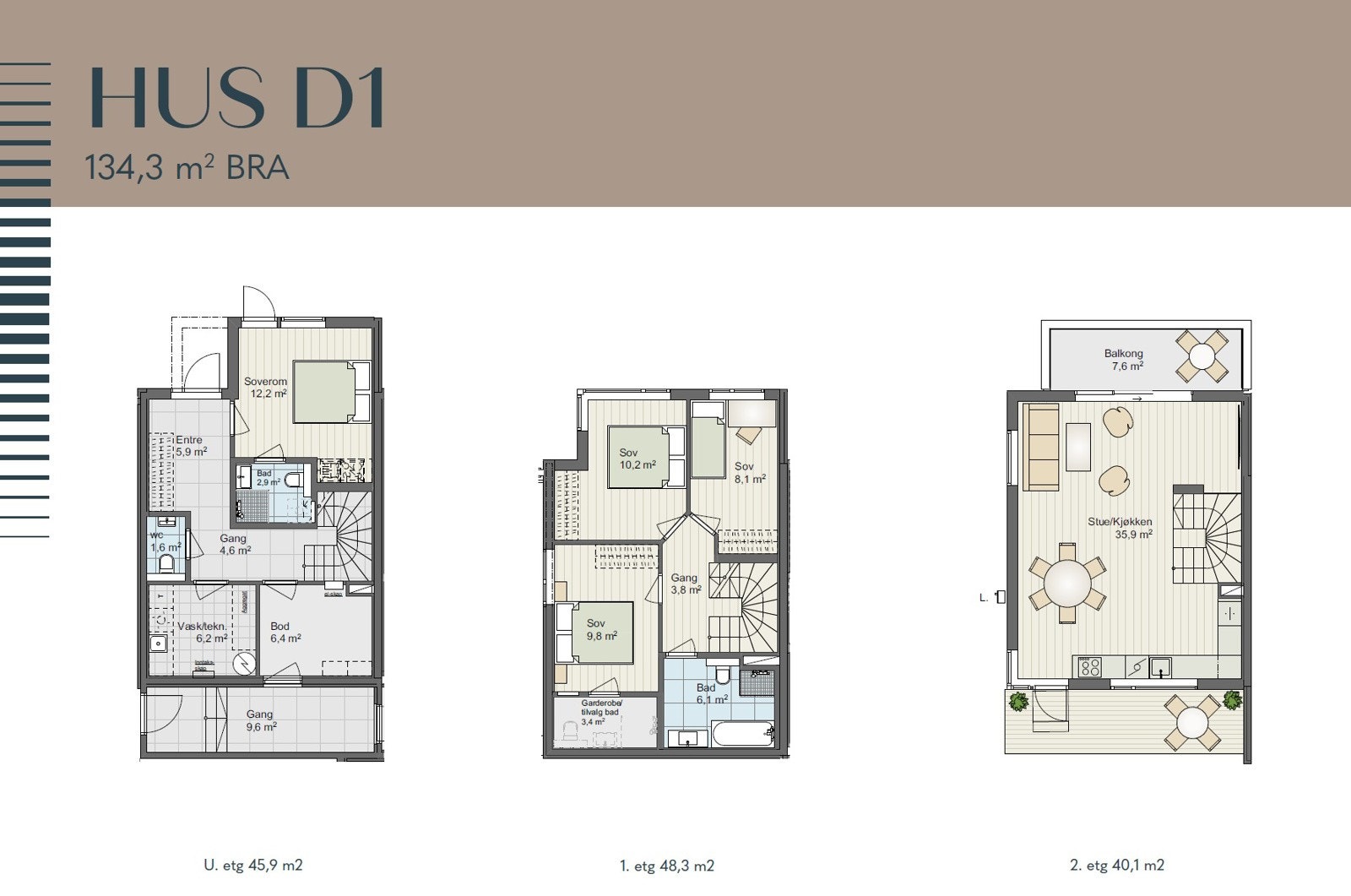 Hus D1 - 1/2 part av tomannbolig Galleribilde