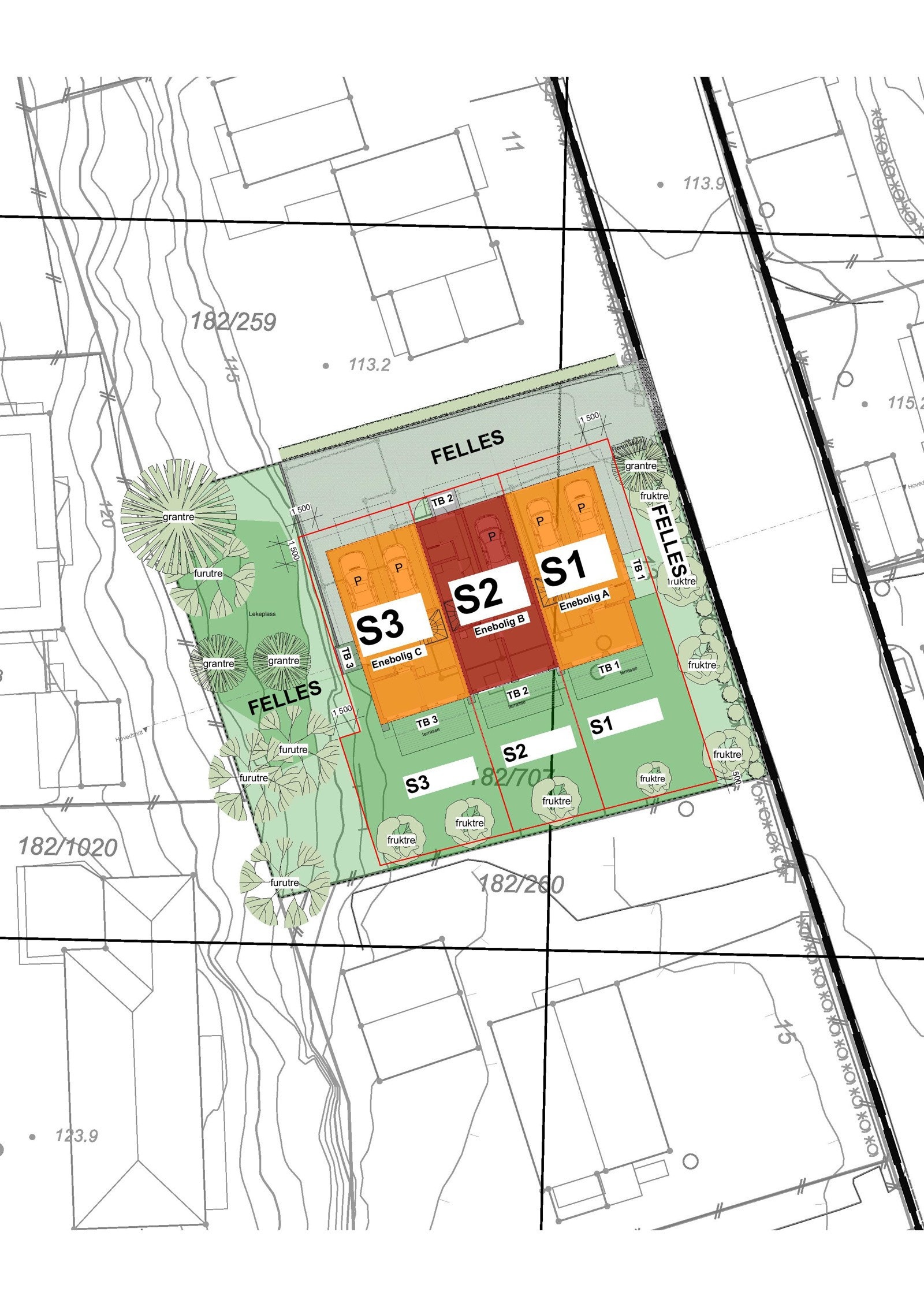 Utomhusplan - vedtektsbestemt bruksrett på egen hagedel. Galleribilde