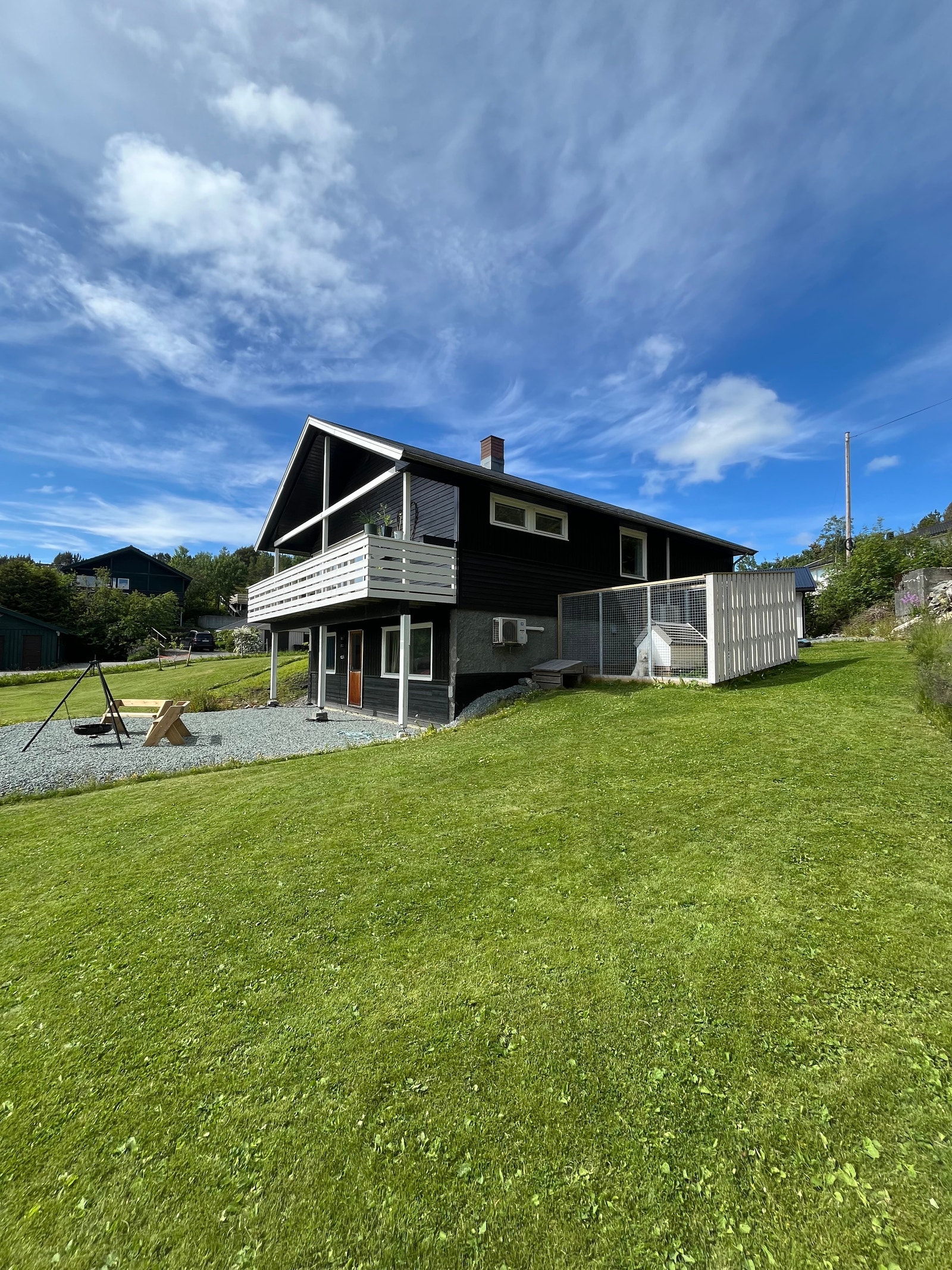 Huset og hundegården sett fra sørøst. Galleribilde