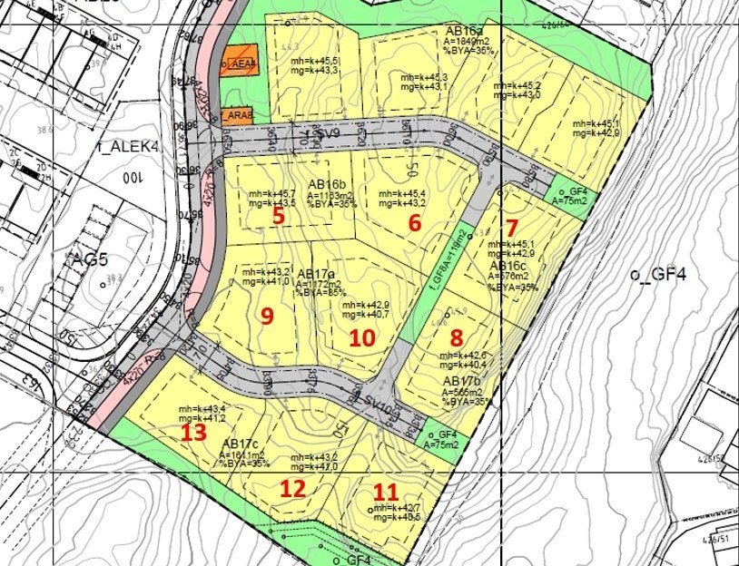 Tomtekart med nummer Galleribilde