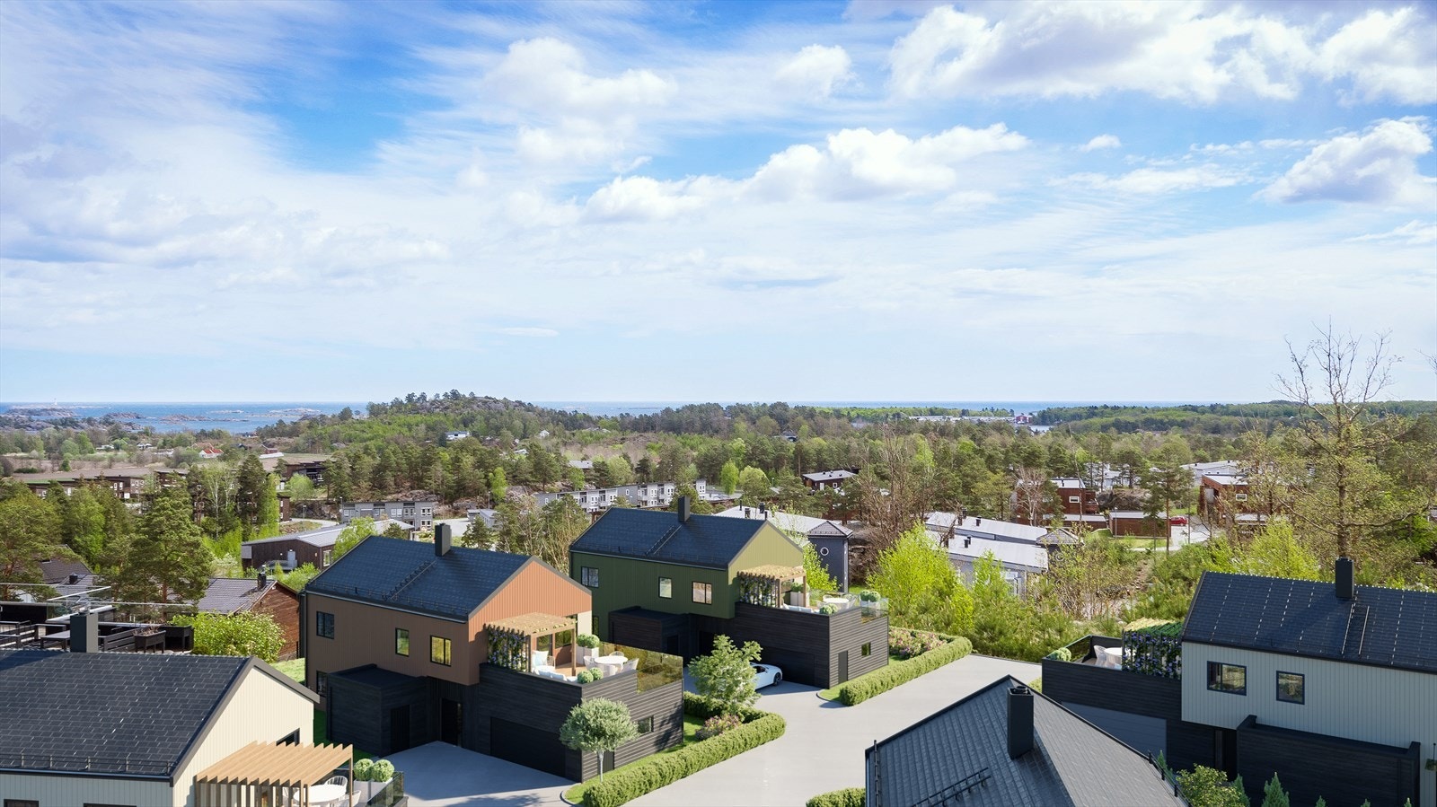 Illustrasjon av hus 2, 3 og 4 Galleribilde