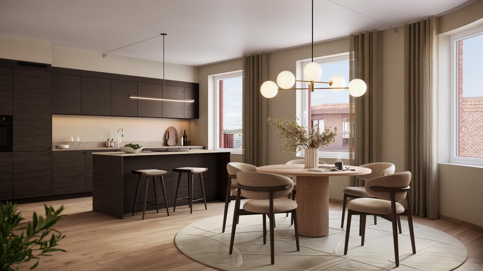 Drømmekjøkkenet er kjøkkenleverandør i hele prosjektet. Illustrasjon fra leil. H0701. Galleribilde