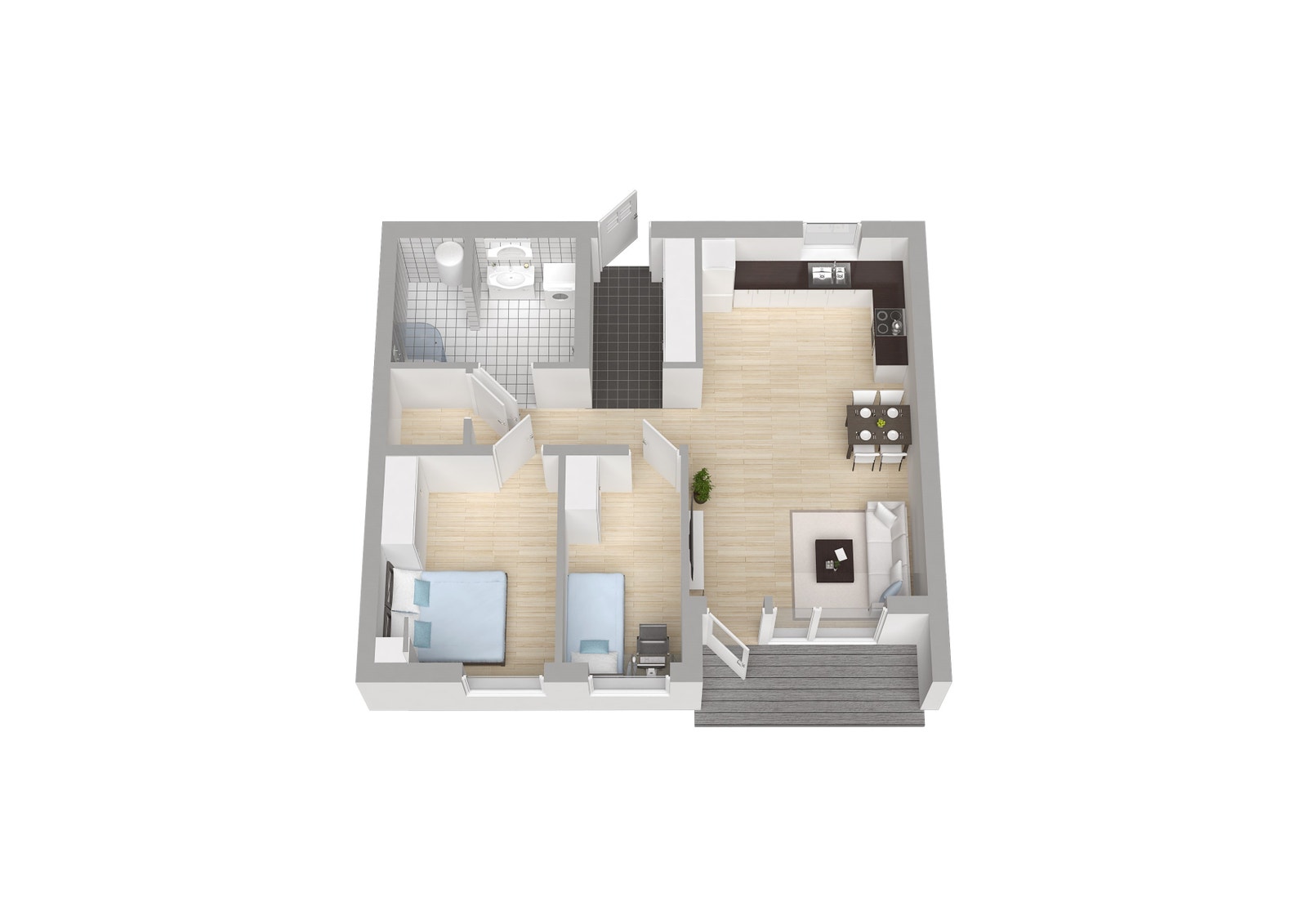 Leilighet 6 - her får du gjennomlys, innvendig bod og ekstra stort bad. Galleribilde