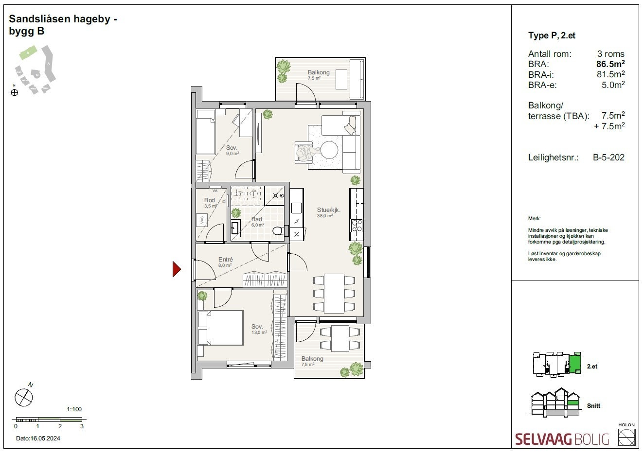 B-5-202, Type P, 2.etg. Galleribilde