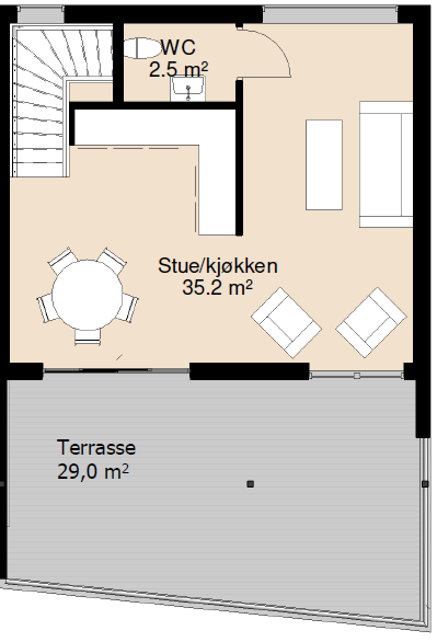 Alternativ planløsning 2.etg