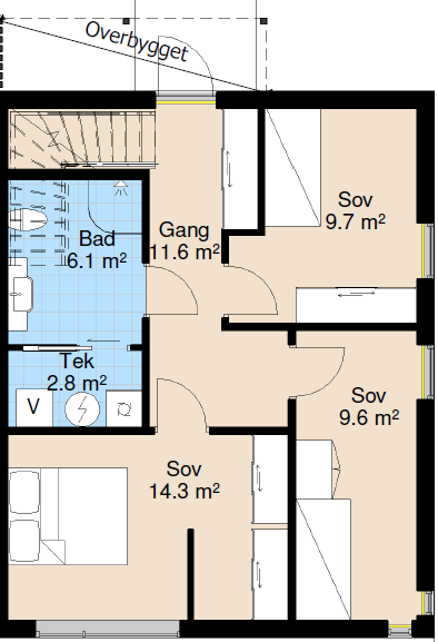 Alternativ planløsning 1.etg