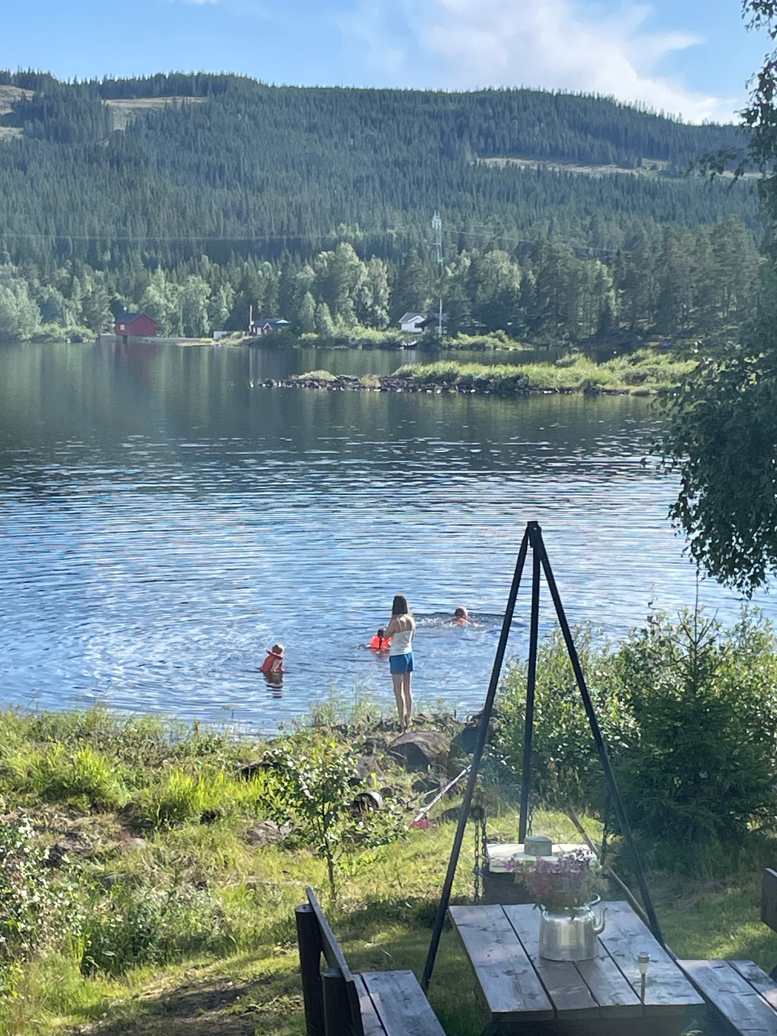 Bading, 40 meter fra hytteveggen Galleribilde