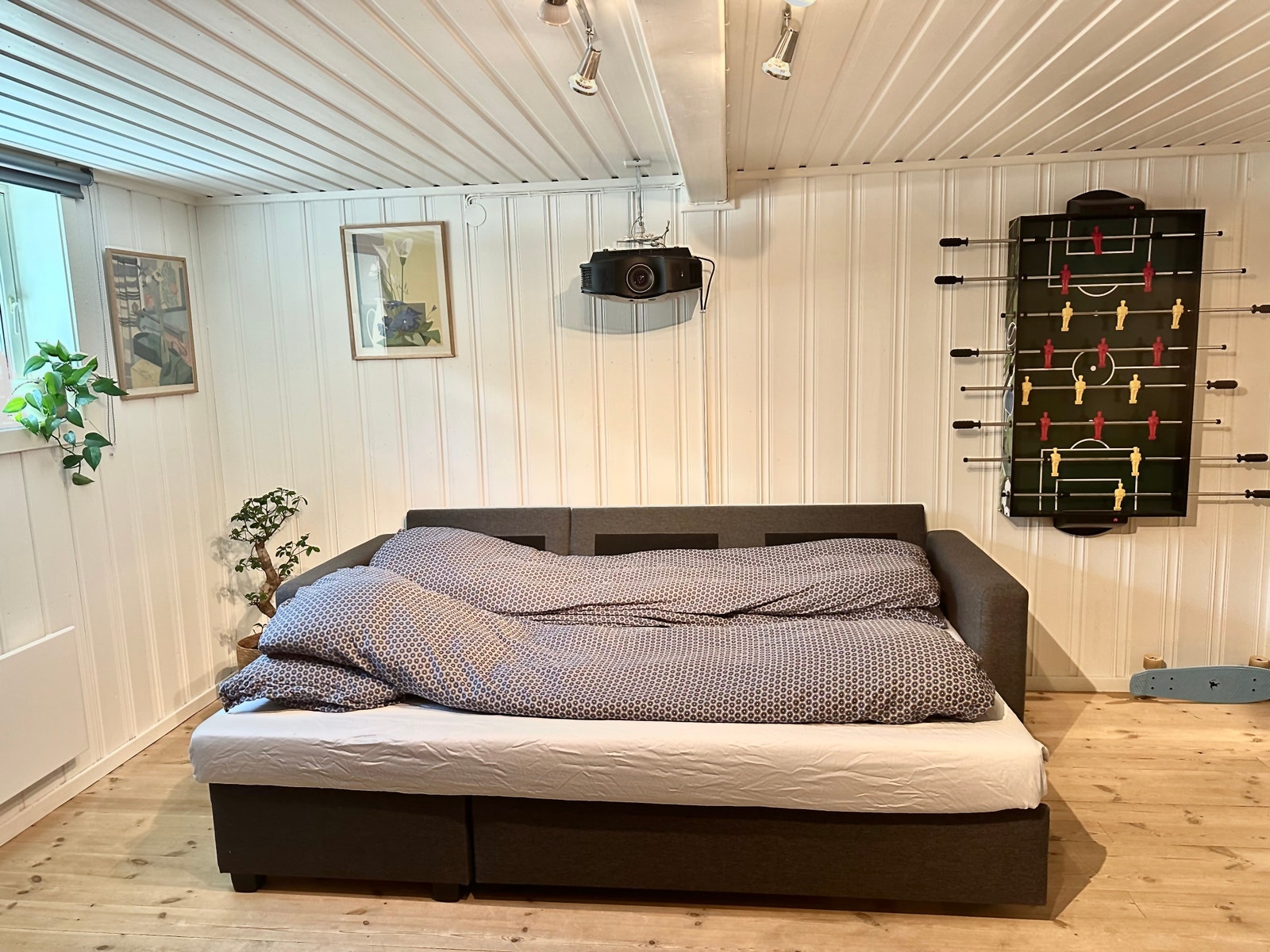 Dobbel sovesofa i kjellerstua, med toalett i samme etasje. Galleribilde