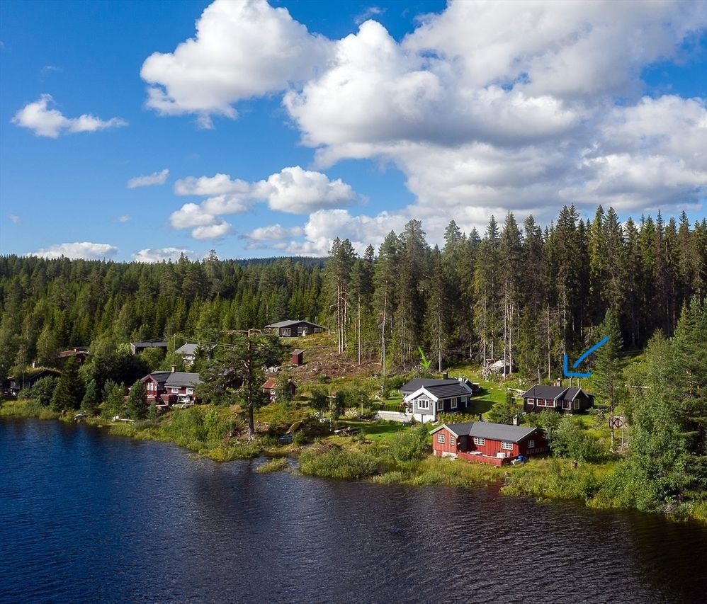 Dronefoto lånt av nett - bilde av de nærmeste hyttene Galleribilde
