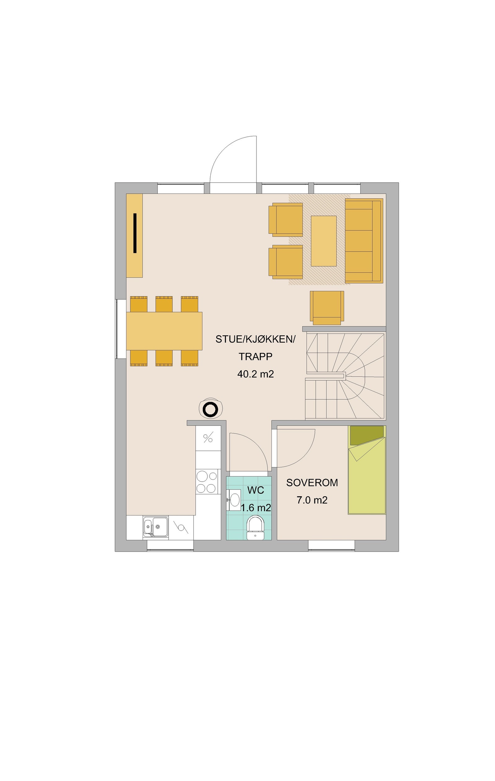 Plantegning hovedetasje - Bolig 3A Galleribilde