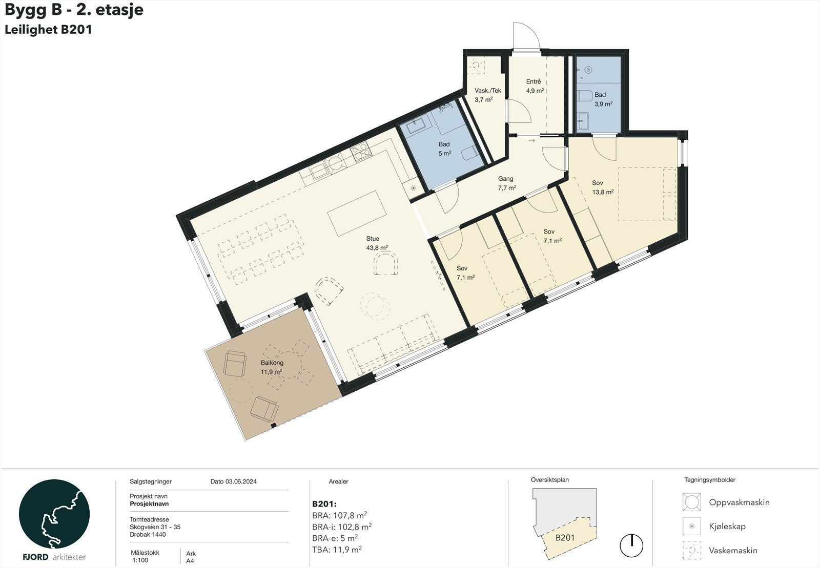 Planløsning - leilighet B201 Galleribilde