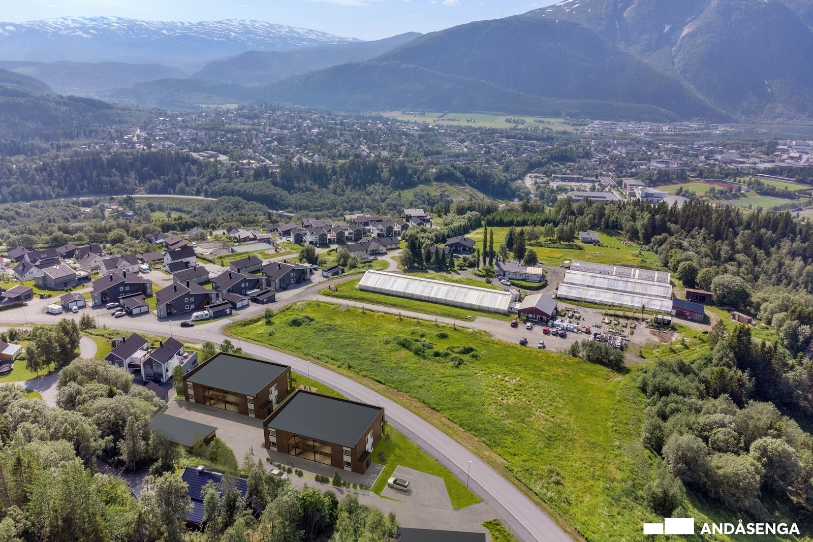 Andås som bydel er siden 2008 bebygd med alt fra leiligheter til eneboliger i rekke og frittstående hus. Galleribilde