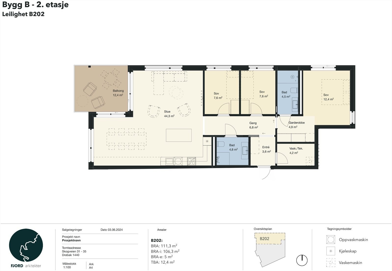 Planløsning - leilighet B202 Galleribilde