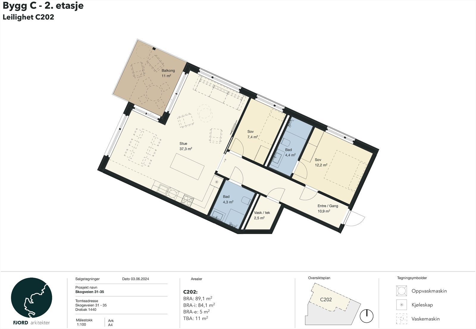 Planløsning - leilighet C202 Galleribilde