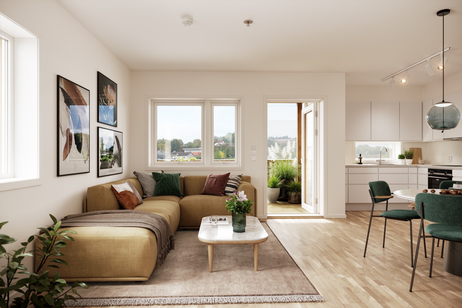 Illustrasjon av stue Galleribilde