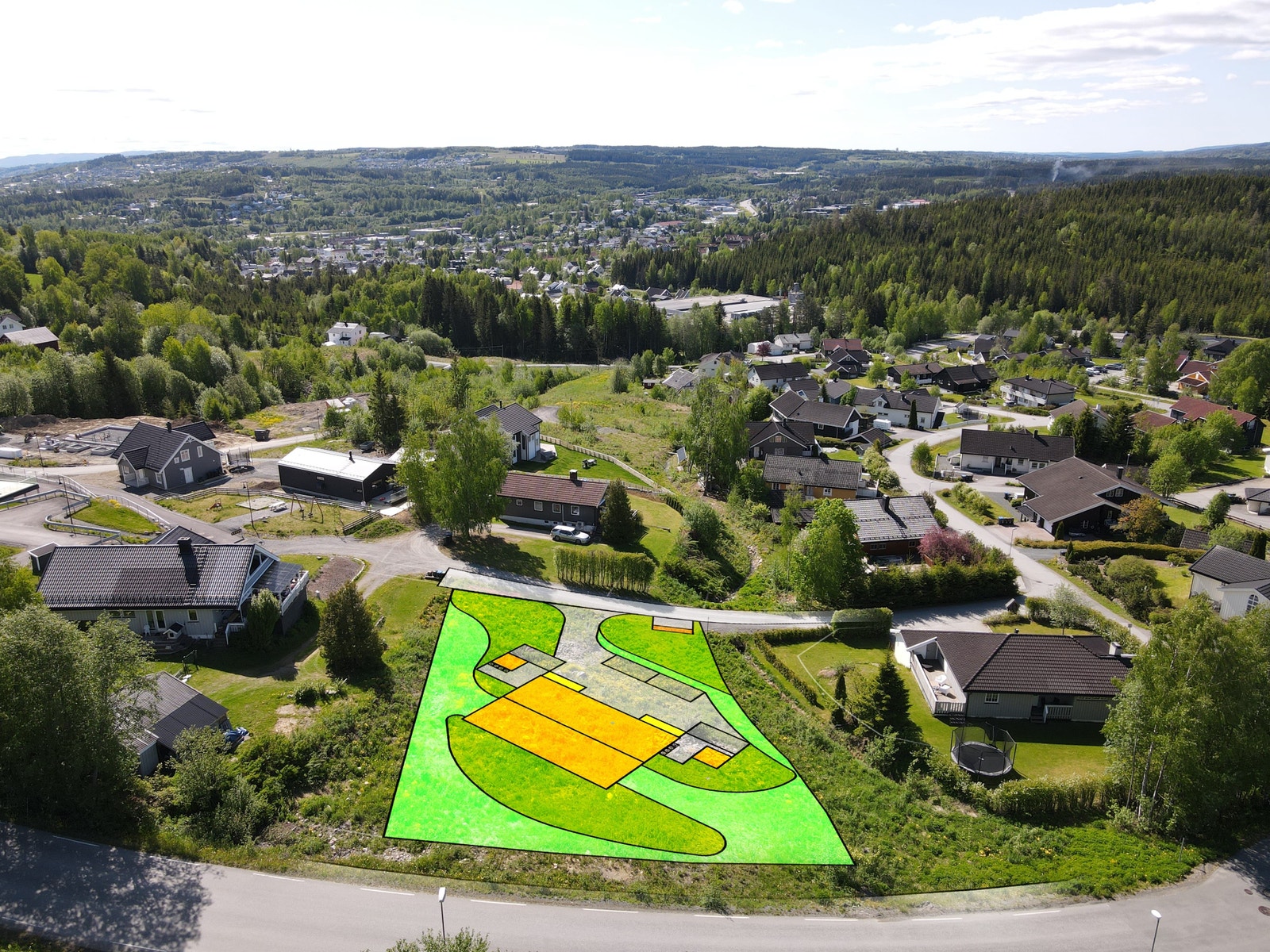 Situasjonsplan i dronebilde (avvik kan forekomme) Galleribilde