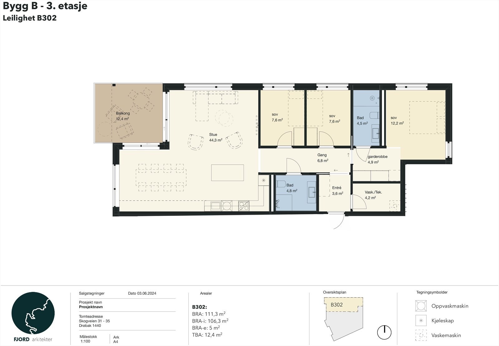 Planløsning - leilighet B302 Galleribilde