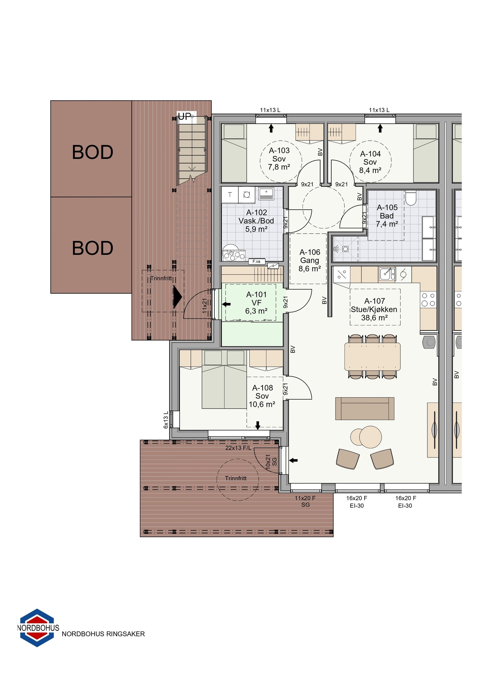 Planskisse 1.etg Galleribilde