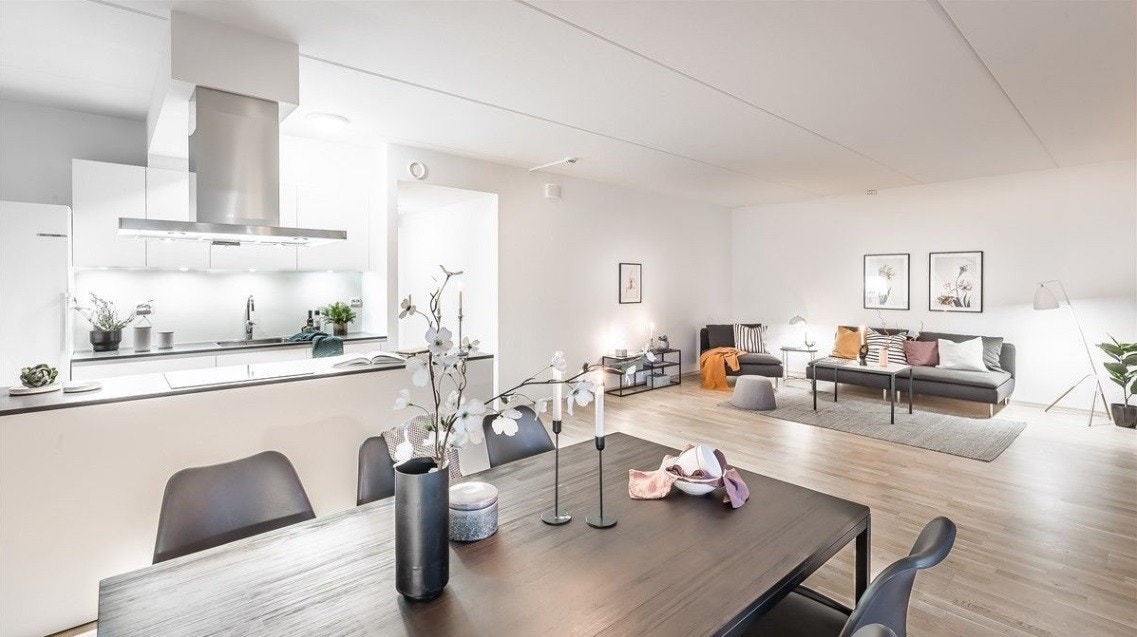 V4E-202, 4-roms leilighet i 2. etasje, stue, kjøkken Galleribilde