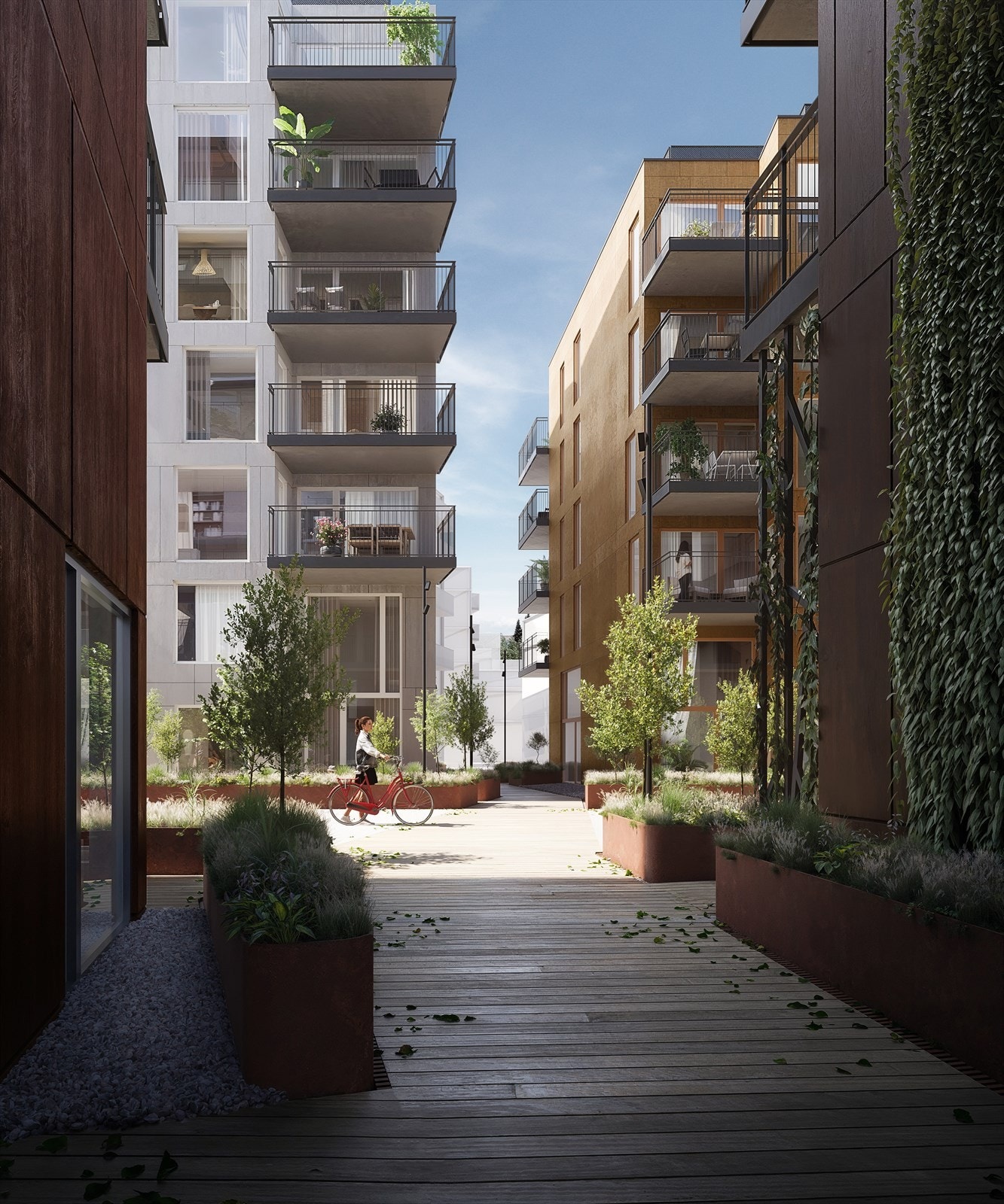 Lux Tetra deler garasjeanlegg med søsterprosjektet sitt. Ønsker du å kjøpe parkeringsplass kan du parkere under bakken og ta heisen eller gå direkte opp i strøkstorget mellom byggene. Enklere blir det ikke. Galleribilde