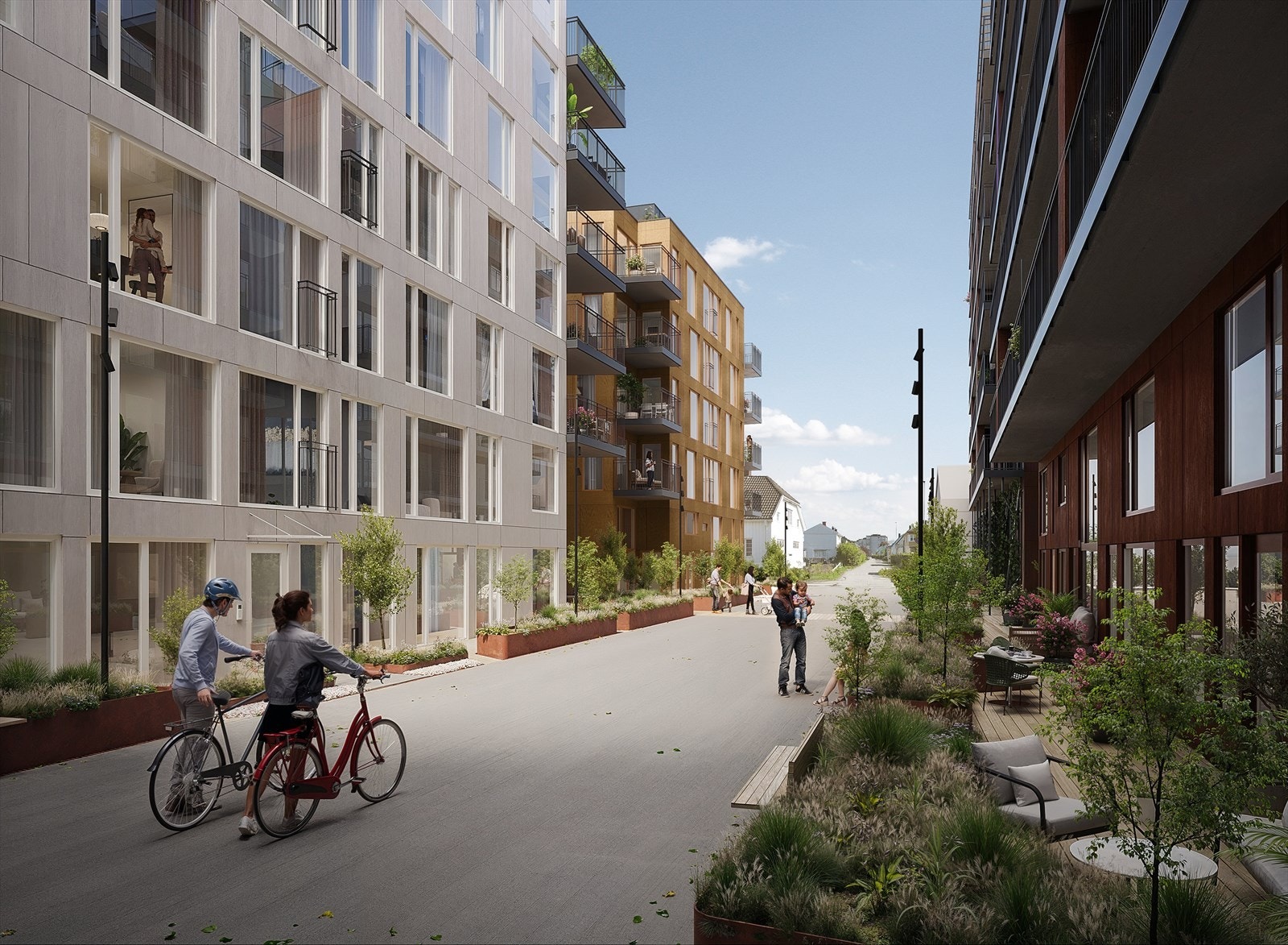 Lux Tetra blir du ikke bare beboer i et nytt bygg, du blir beboer i en helt ny og moderne bydel i sentrum av Lillestrøm. Fint, rolig og bilfritt uten at du trenger å leve uten bil av den grunn. Illustrasjonsbilde - kan avvike f Galleribilde