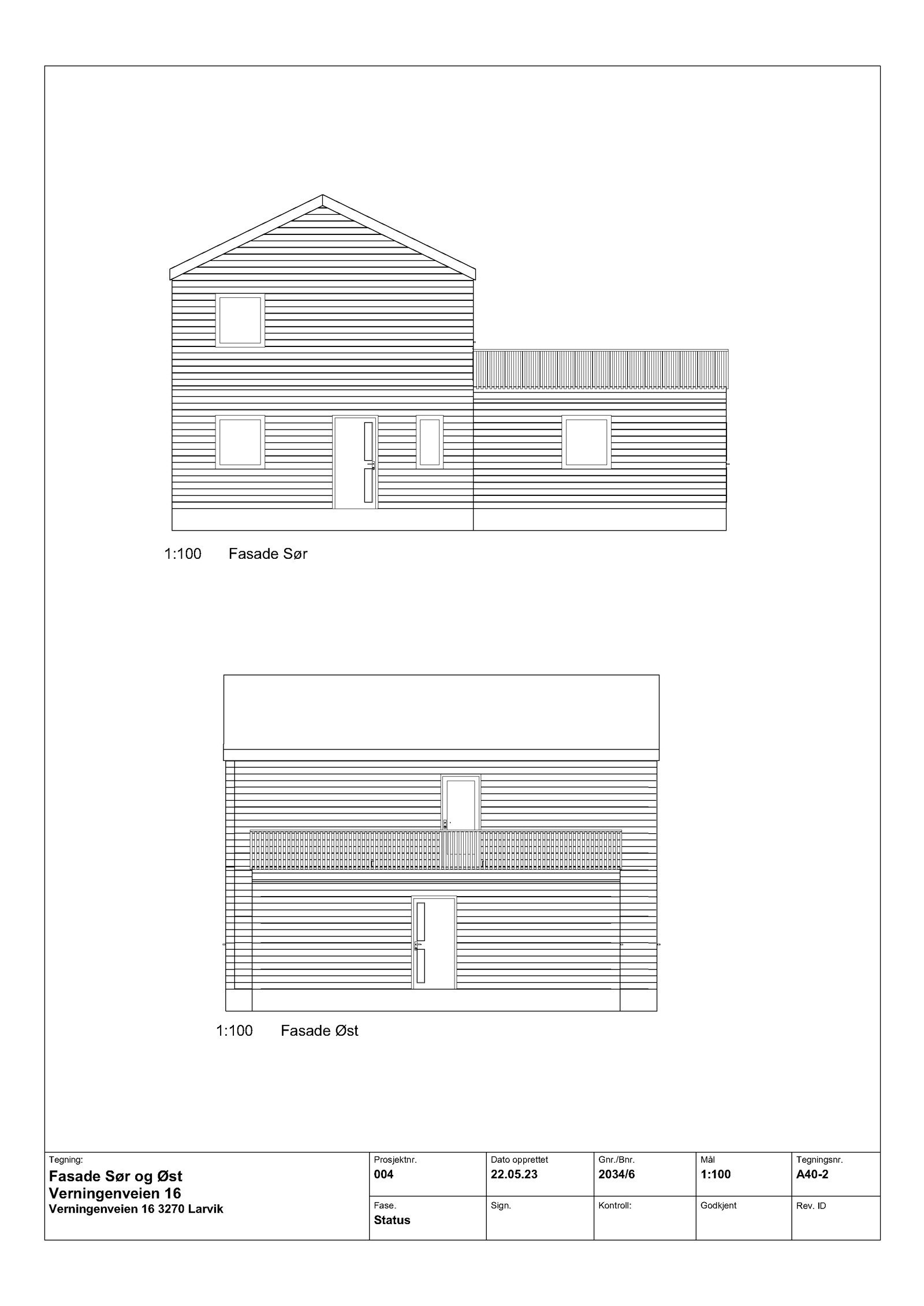 Byggetegning: Eneboligen i 18A+B Galleribilde