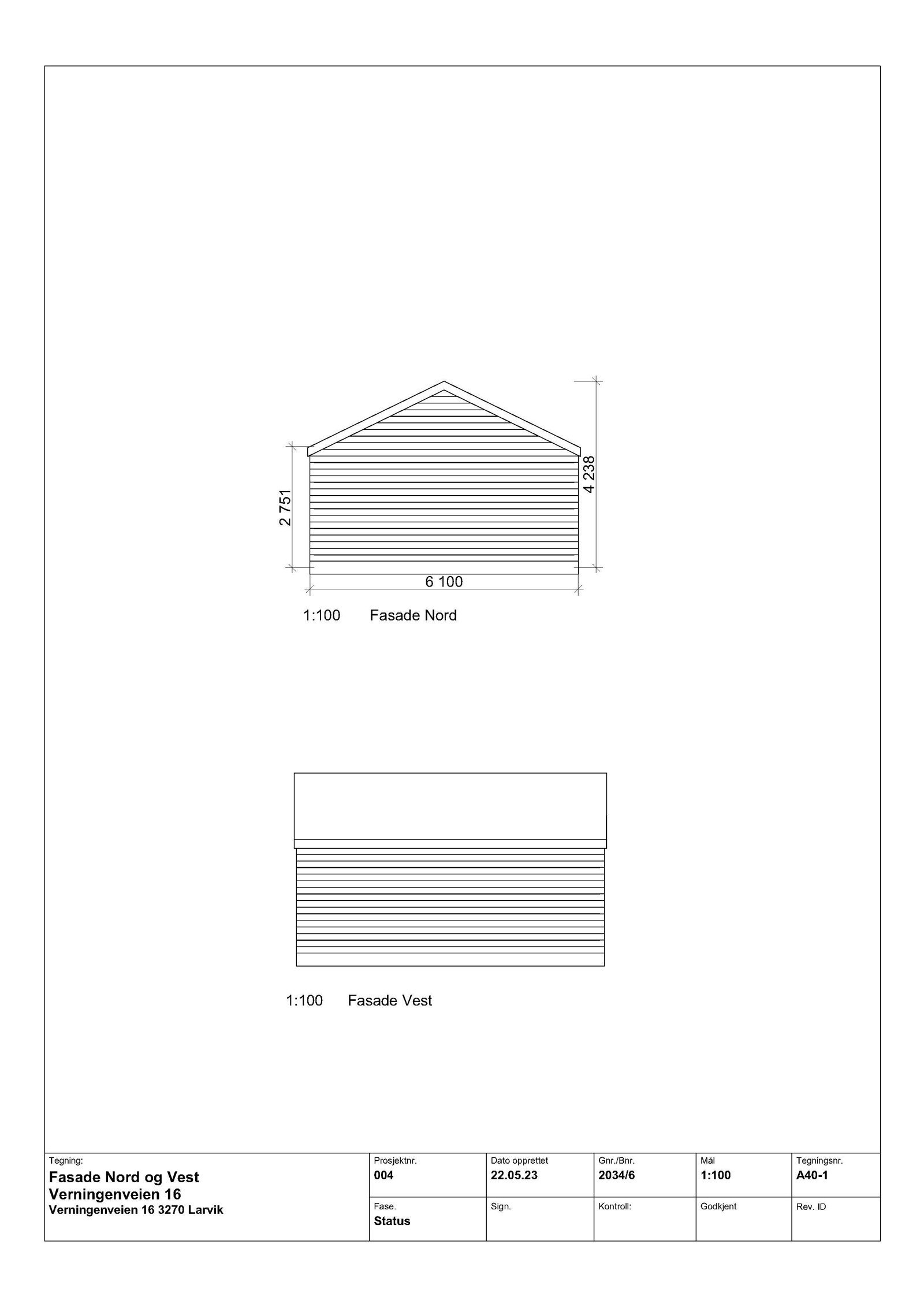 Byggetegning: Garasje til 18 A+B Galleribilde
