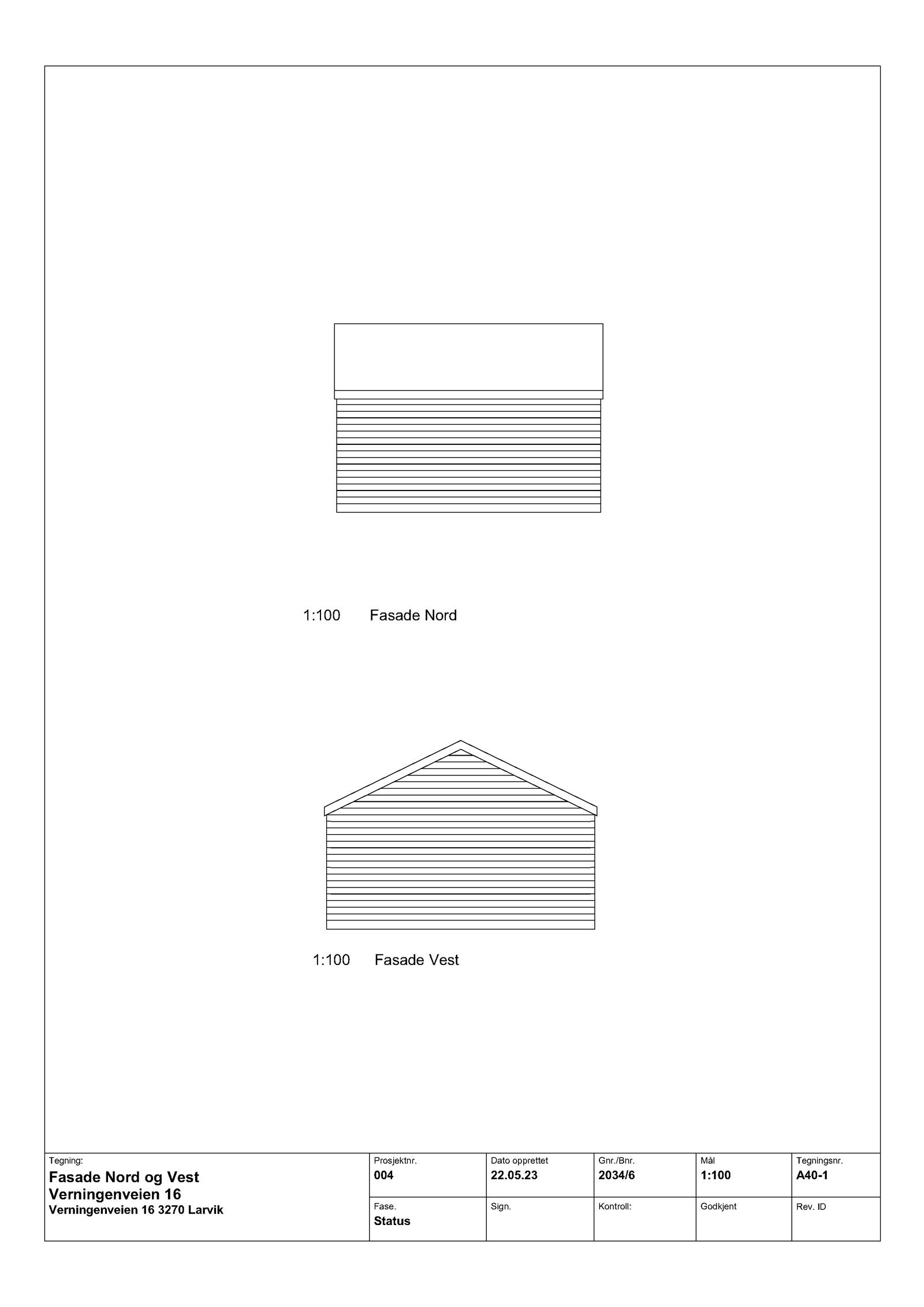 Byggetegning: Garasje til 16A-16B Galleribilde