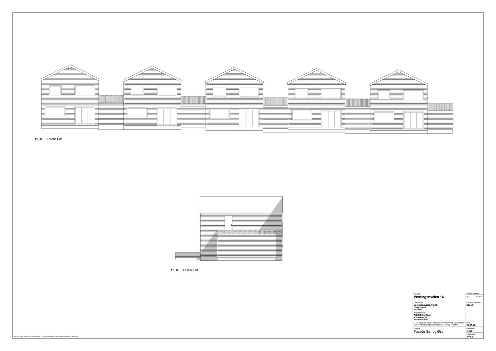 Byggetegning: Eneboligene i kjede 16C-16G Galleribilde
