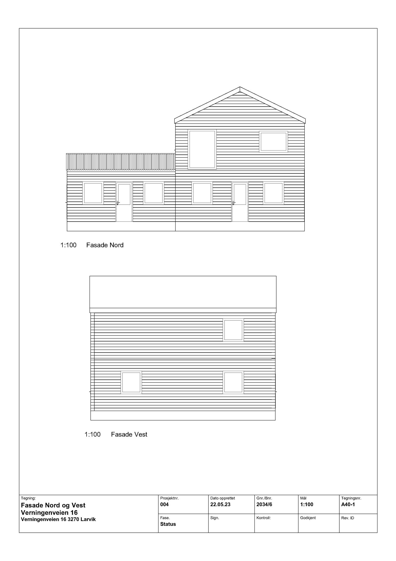 Byggetegning: Eneboligen i 18A+B Galleribilde