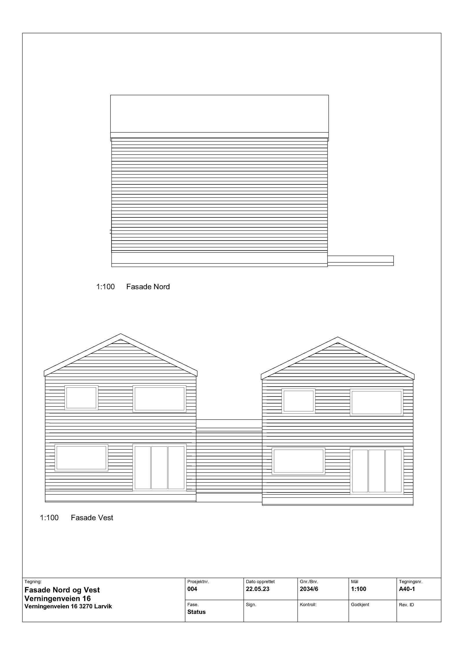 Byggetegning: Eneboligene i kjede 16A-16B Galleribilde