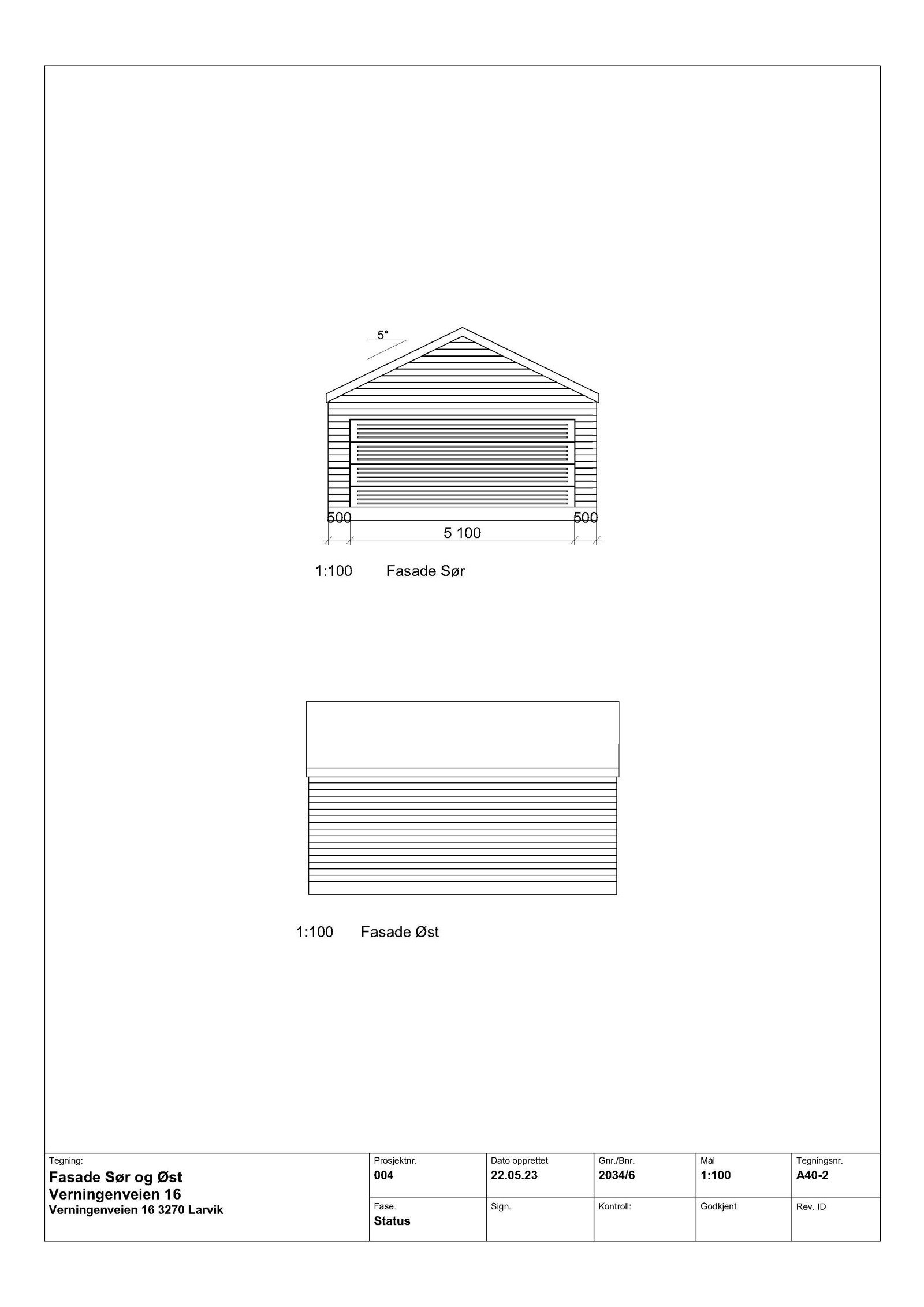 Byggetegning: Garasje til 18 A+B Galleribilde