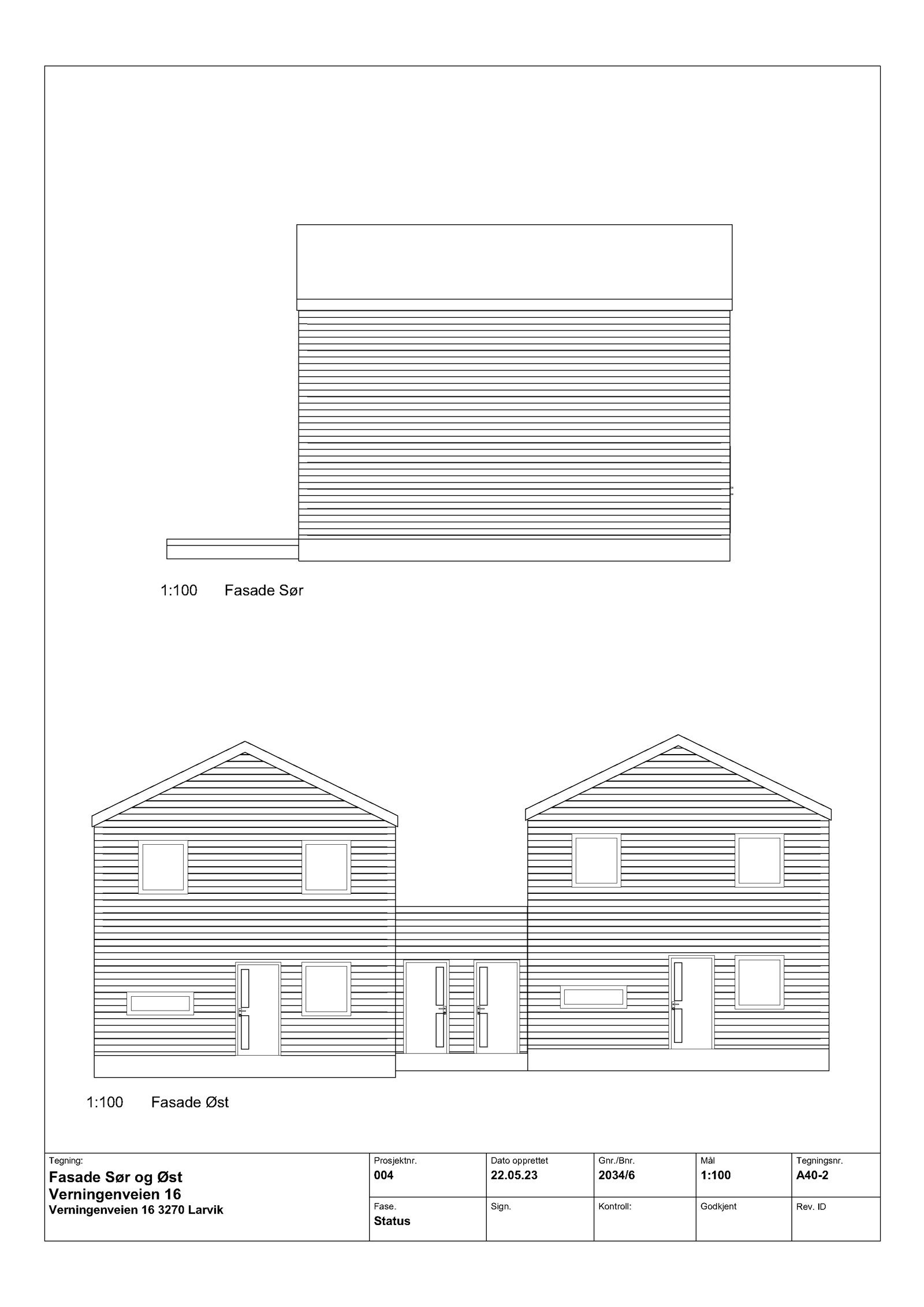 Byggetegning: Eneboligene i kjede 16A-16B Galleribilde