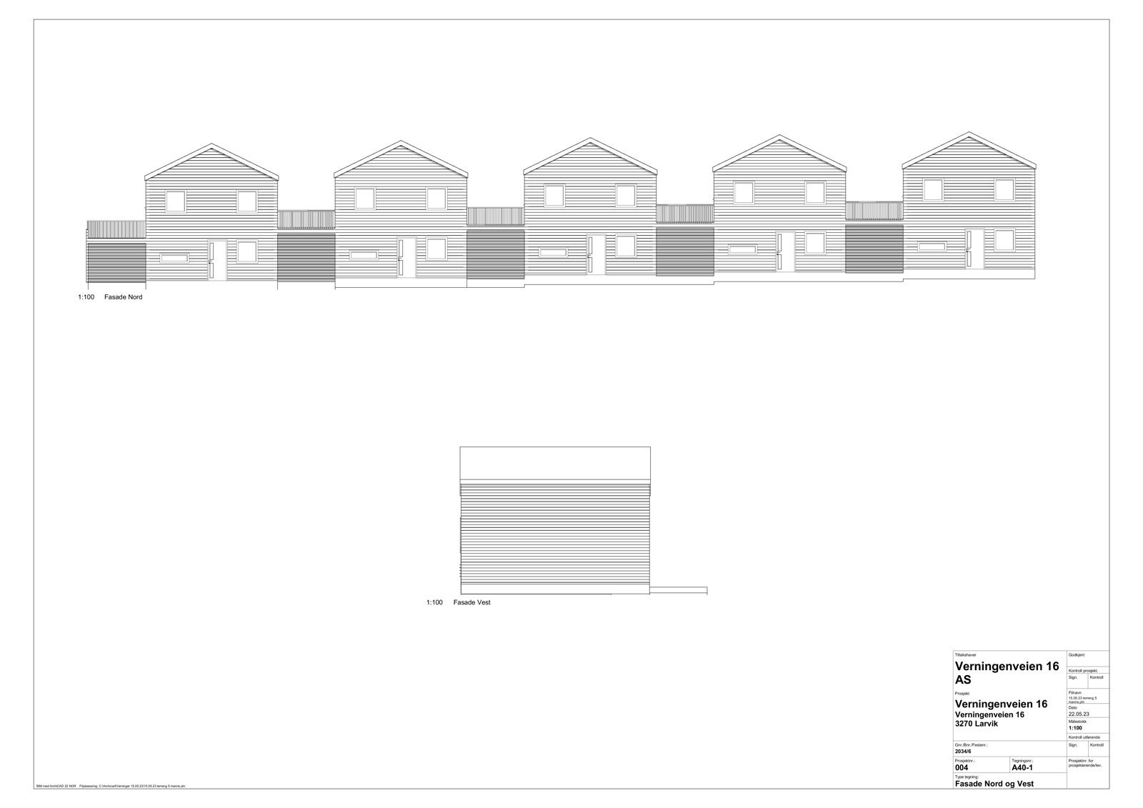 Byggetegning: Eneboligene i kjede 16C-16G Galleribilde