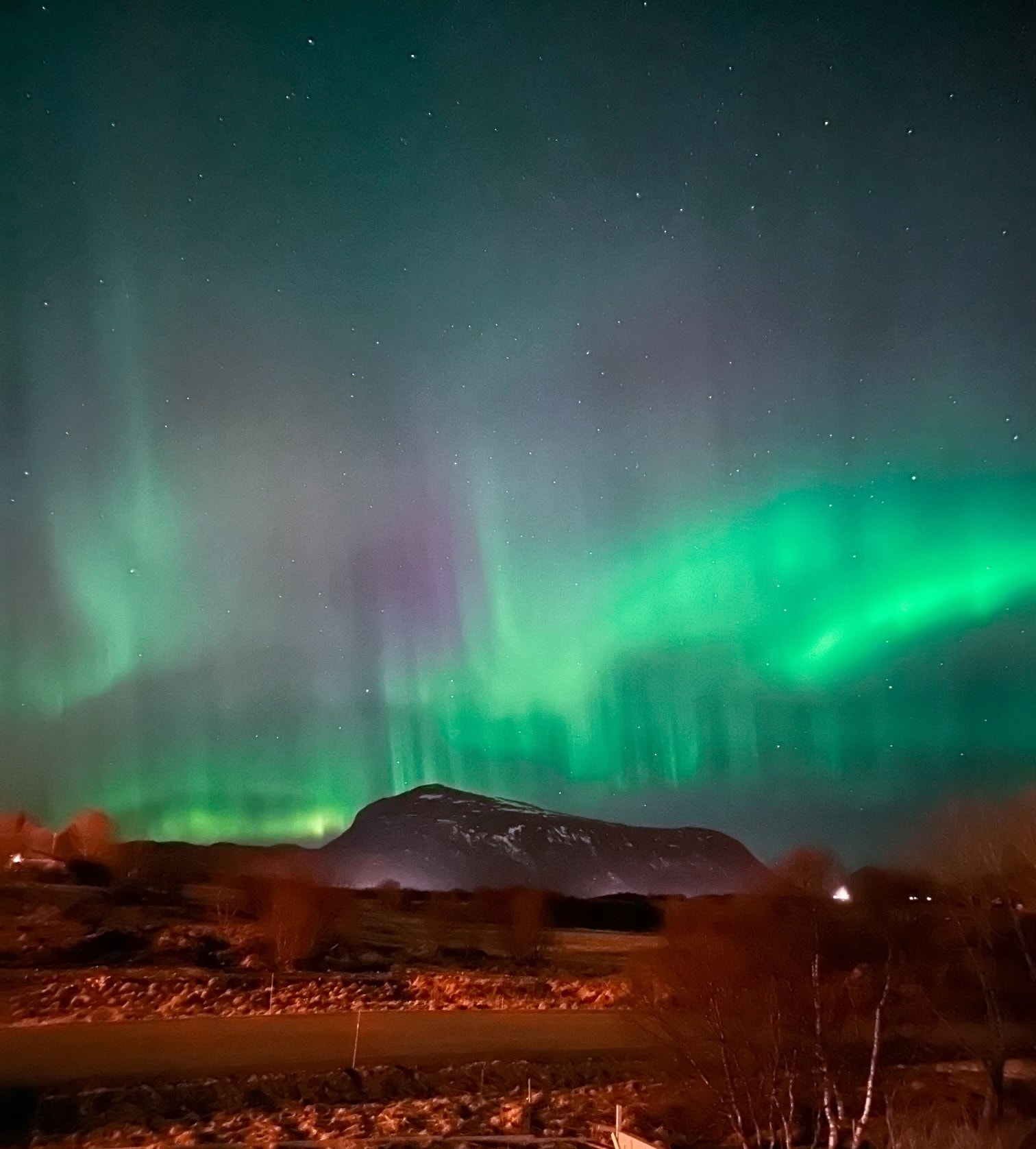 Vakkert Nordlys fra trappa Galleribilde