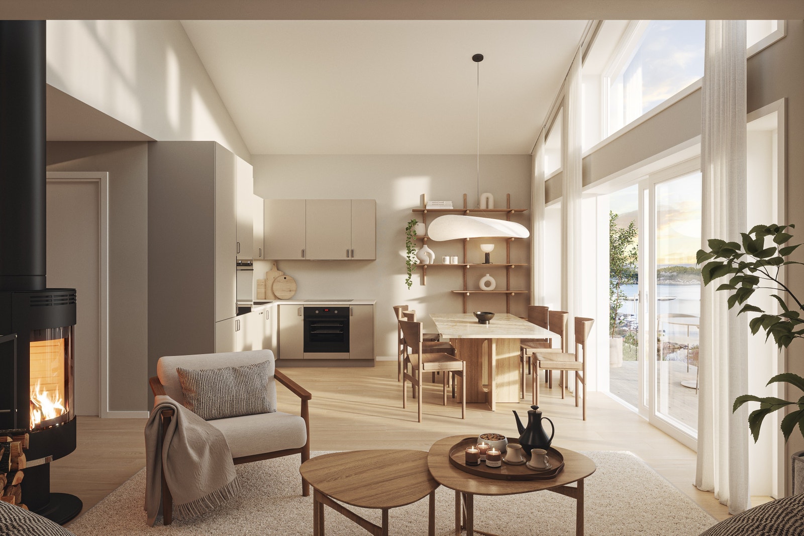 Alle husene leveres med kjøkken fra kvalitetsleverandør. Illustrasjons bilde Galleribilde