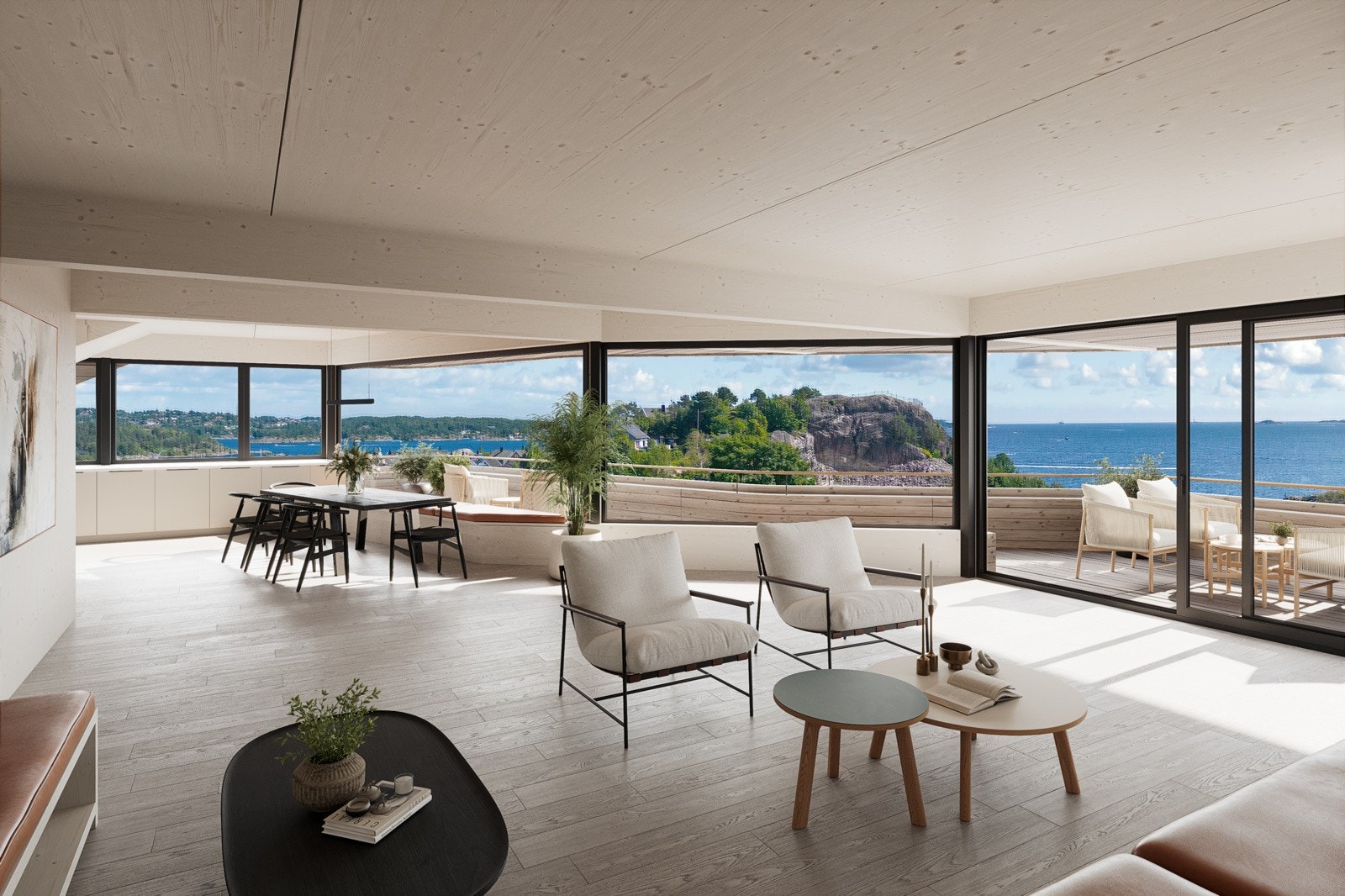 Annimert bilde fra den store stuen i 2.etg. med fantastisk utsikt Galleribilde