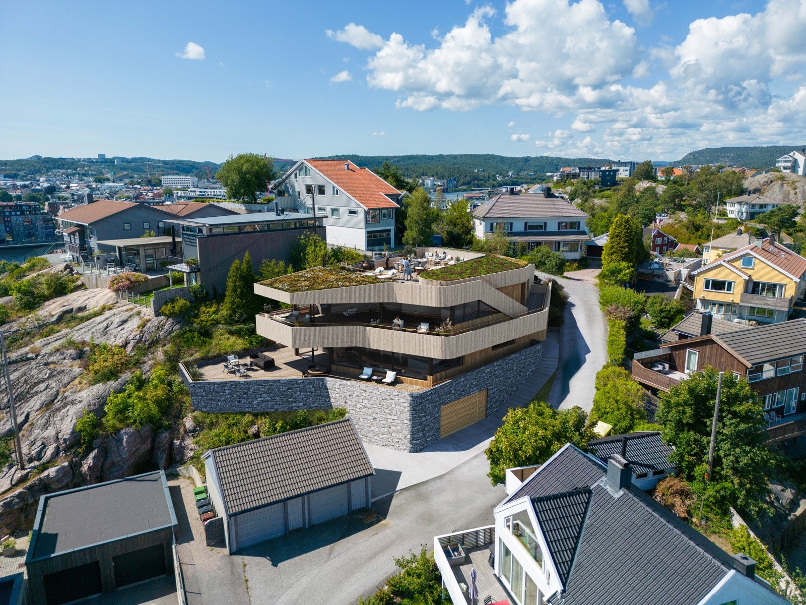 Annimert bilde av bygget - plassert inn på eiendommen Galleribilde