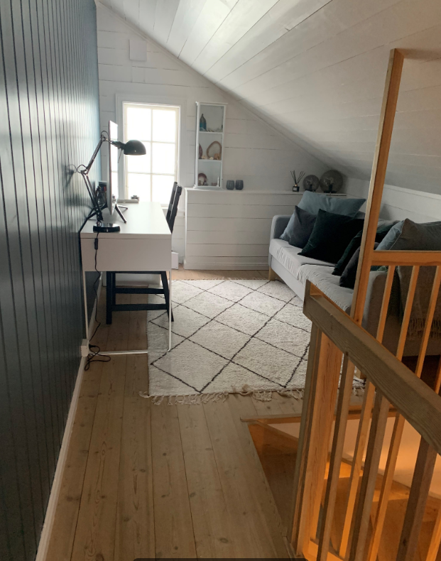 TV stue 2. etg i sidebygg (skrivebordet er byttet ut med en tv benk.) Galleribilde