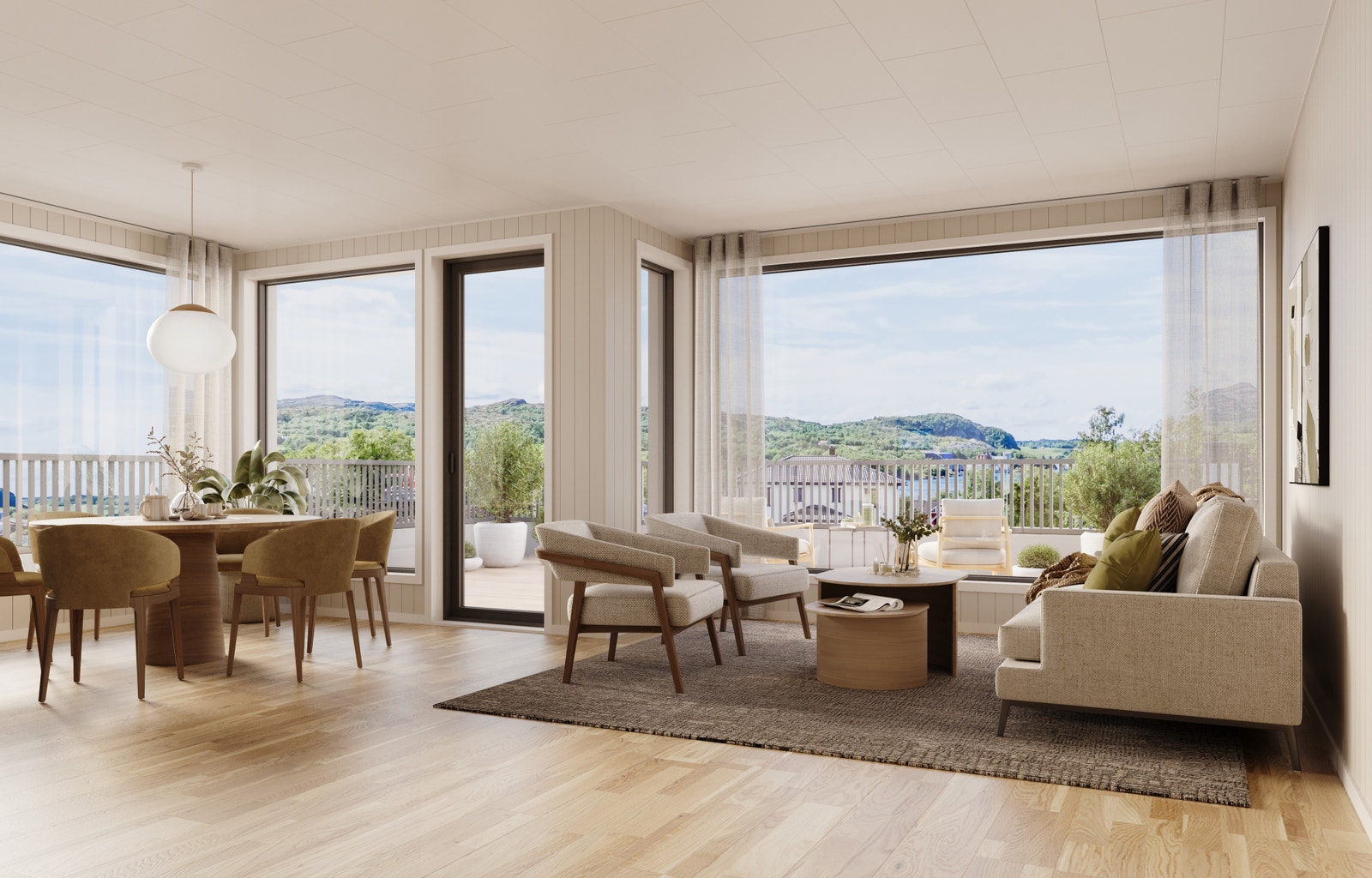 Stue med utsikt 2.etg bolig 38/39 Galleribilde