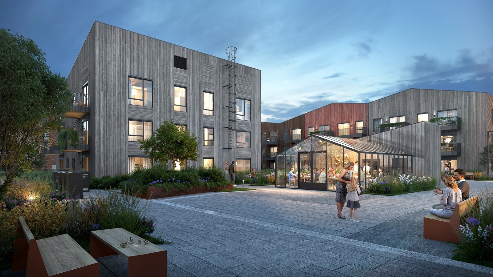 Leiligheten varmes opp ved vannbåren gulvvarme tilknyttet nærvarmeanlegg, som er inkludert i felleskostnadene. Illustrasjon, avvik vil forekomme. Galleribilde