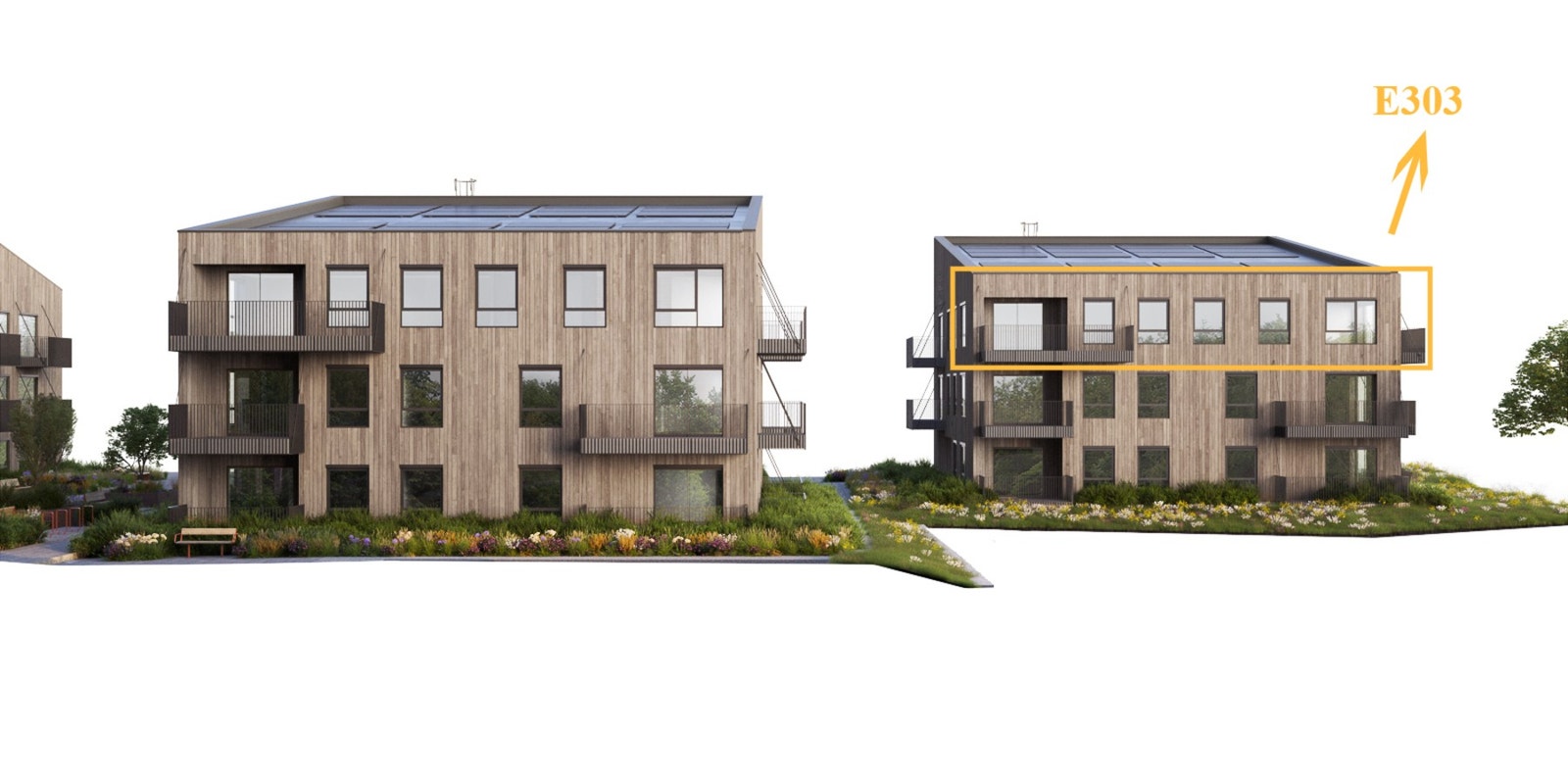 Leiligheten har en meget god beliggenhet i prosjektet - i byggets toppetasje. Illustrasjon, avvik vil forekomme. Galleribilde